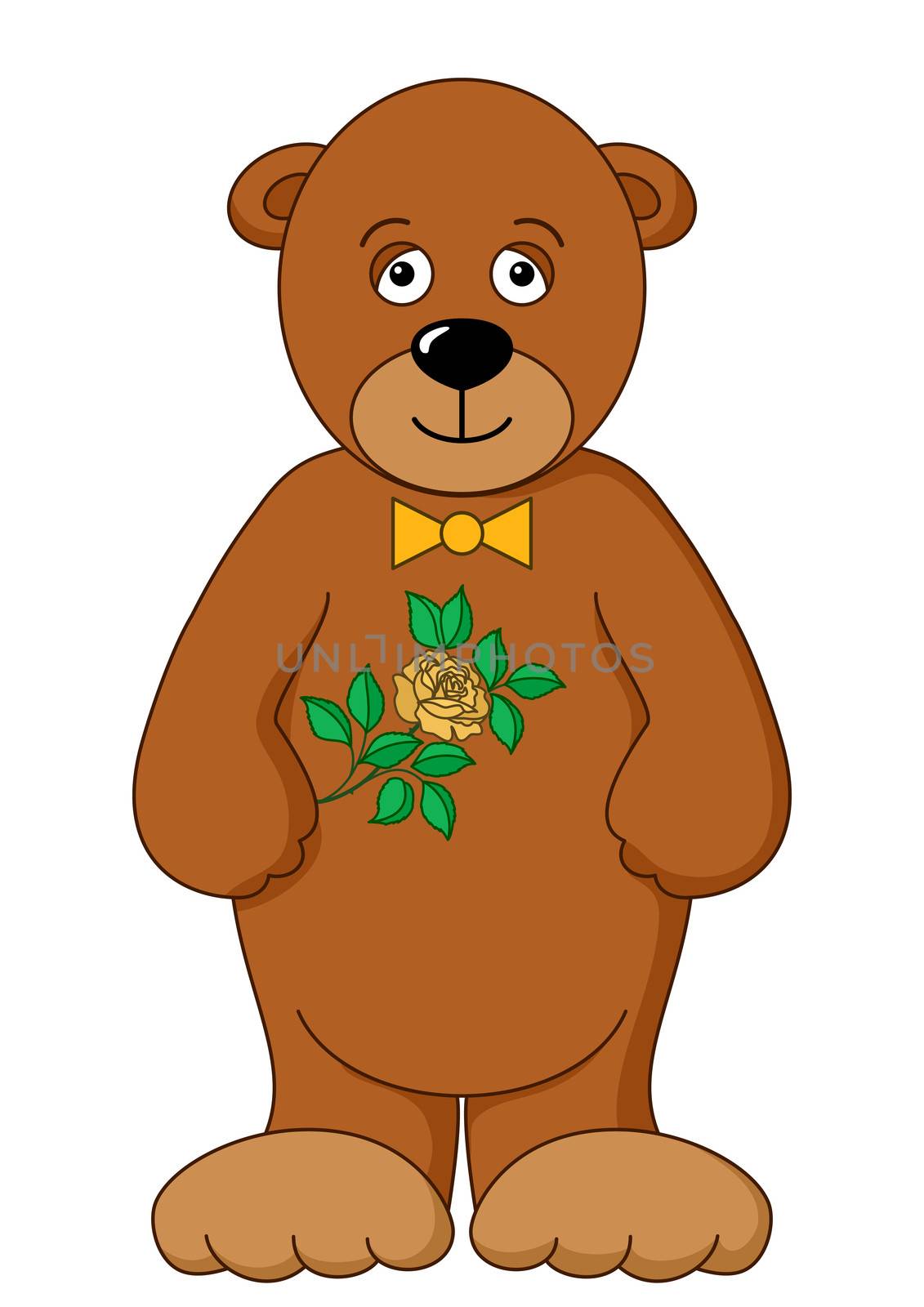 Teddy bear with flower by alexcoolok