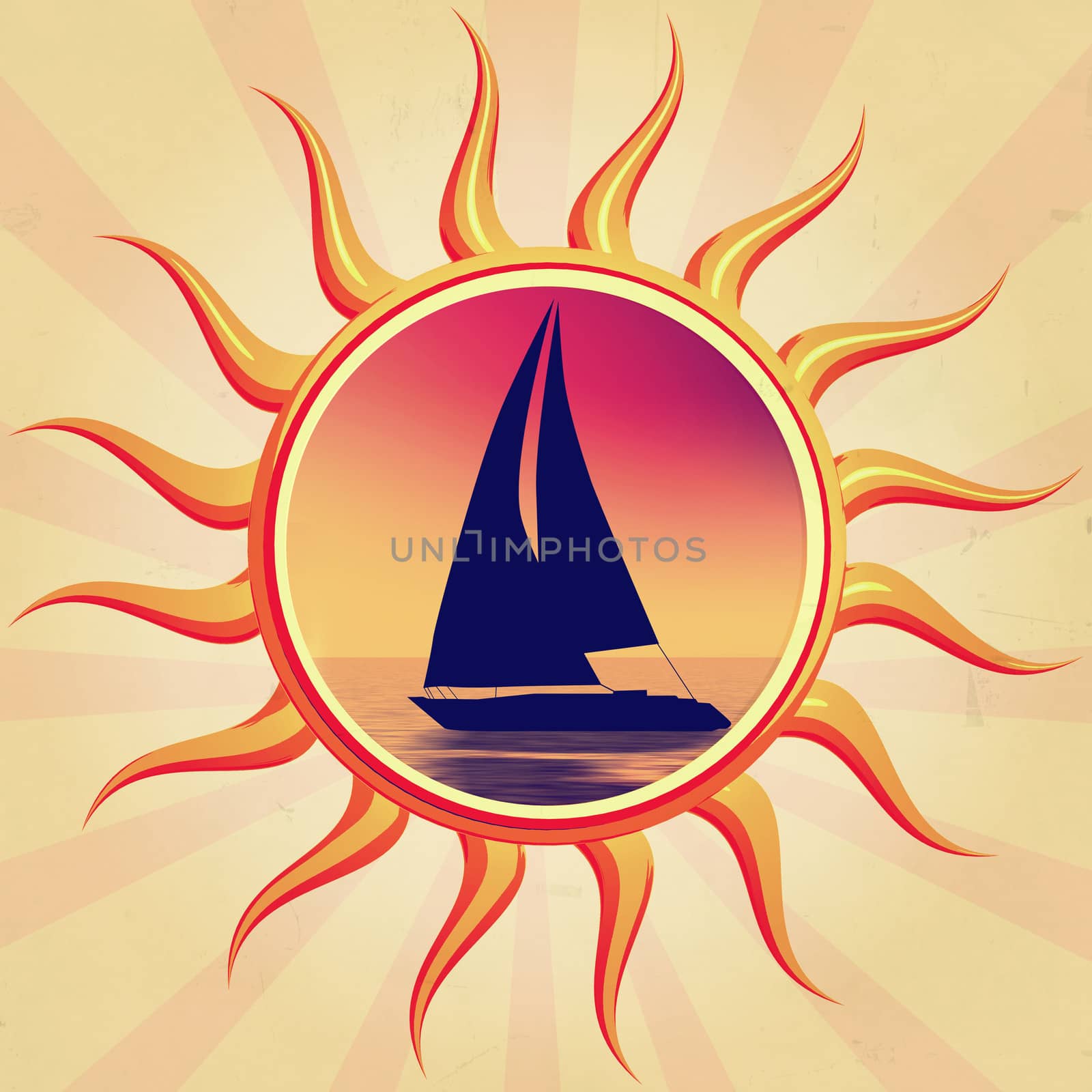 sun with boat by marinini