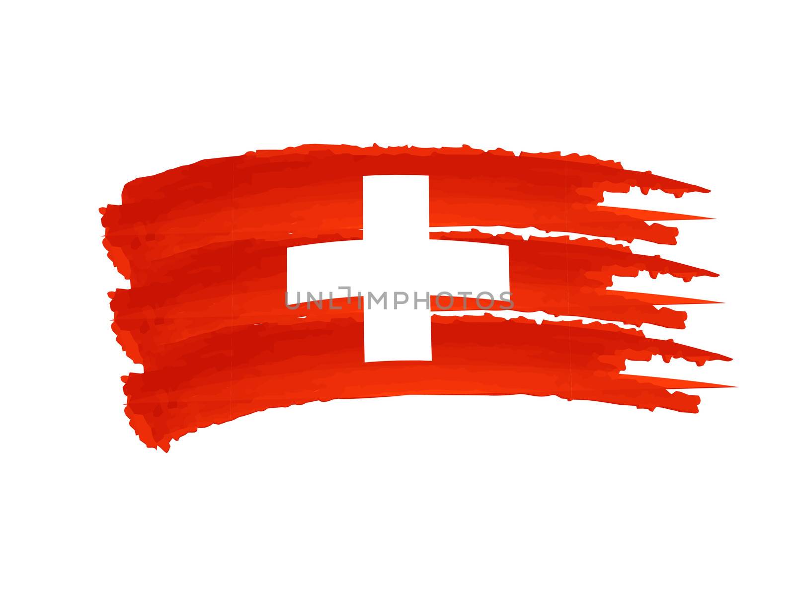 Illustration of Isolated hand drawn Swiss flag