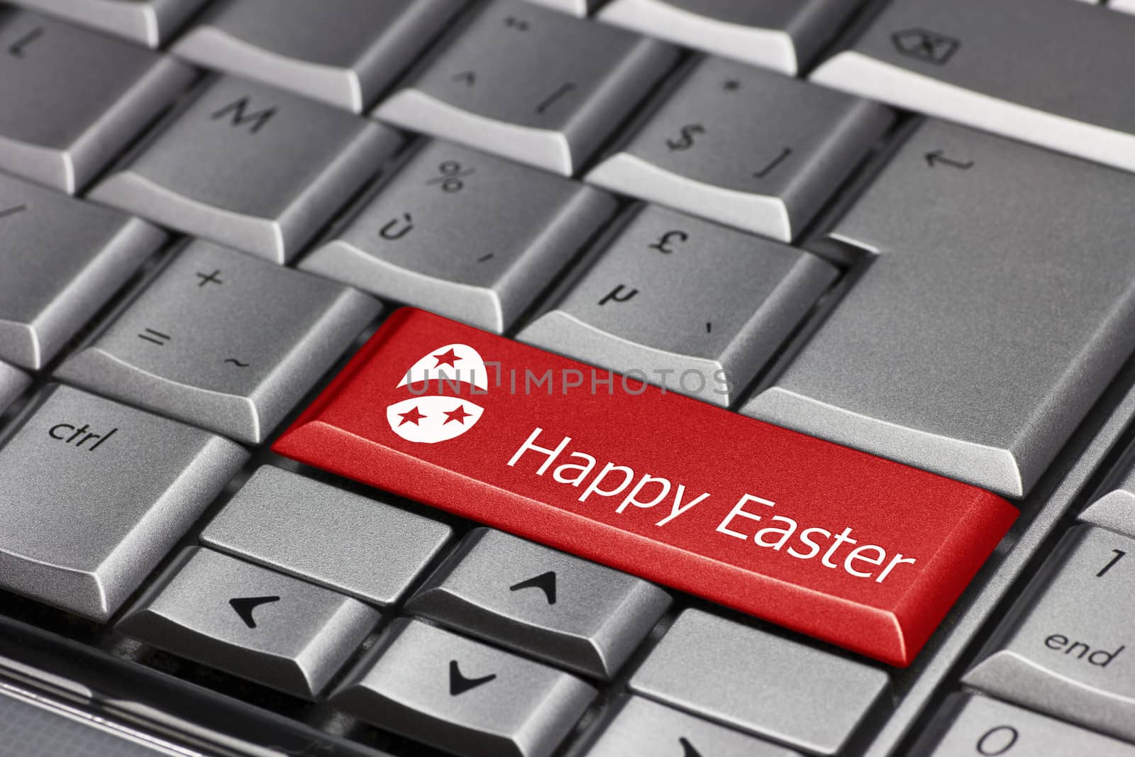 Computer key - Happy Easter with egg by jurgenfr