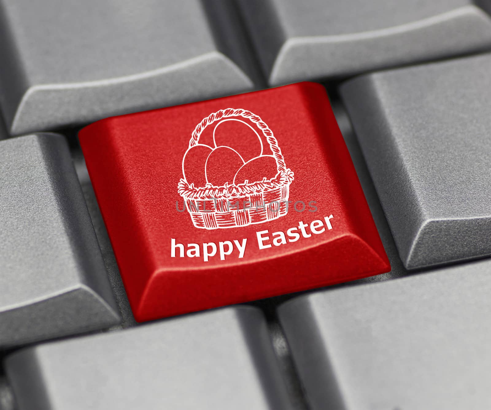 Computer key - Happy Easter with basket