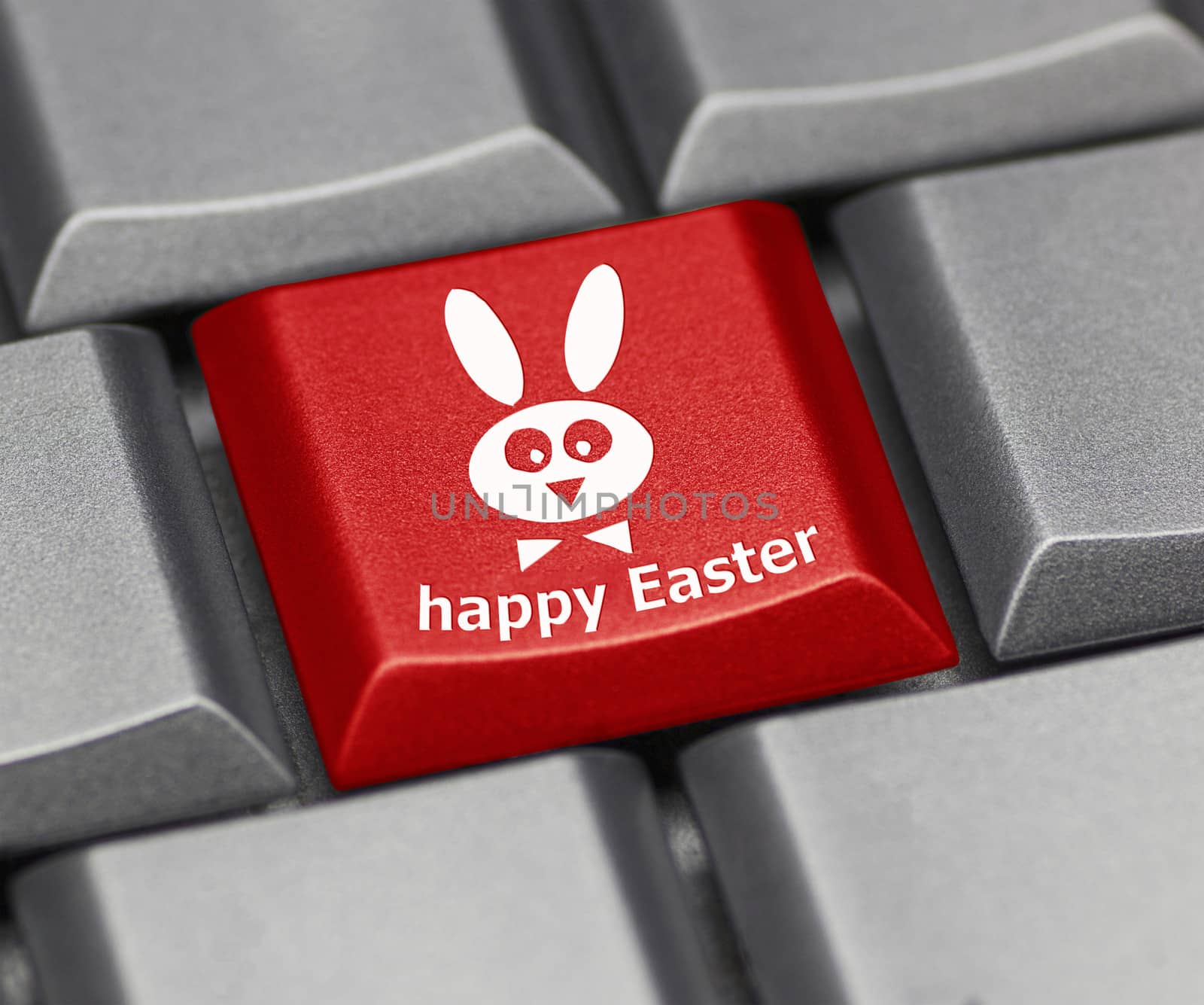 Computer key - Happy Easter with rabbit by jurgenfr