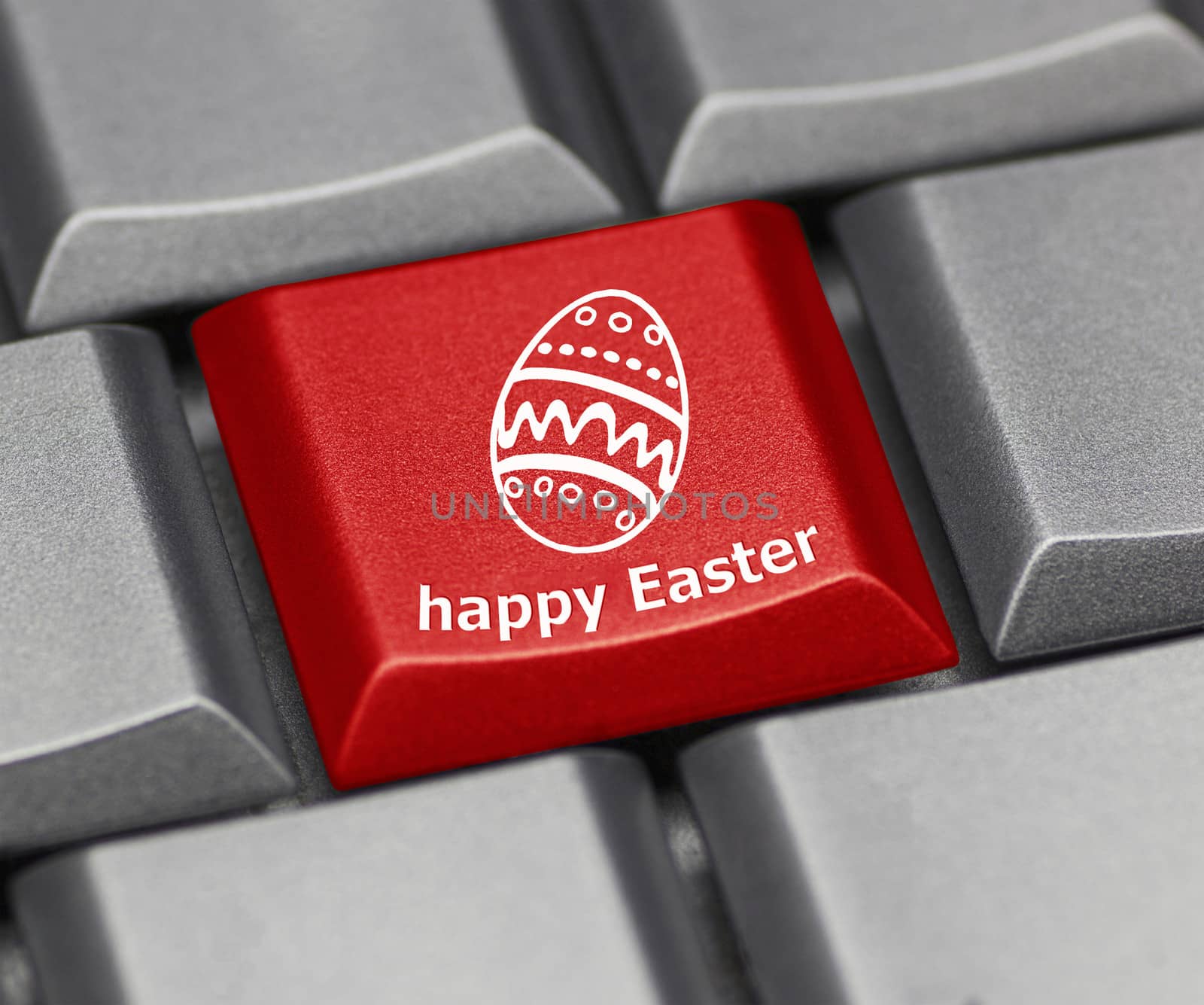 Computer key - Happy Easter with egg by jurgenfr