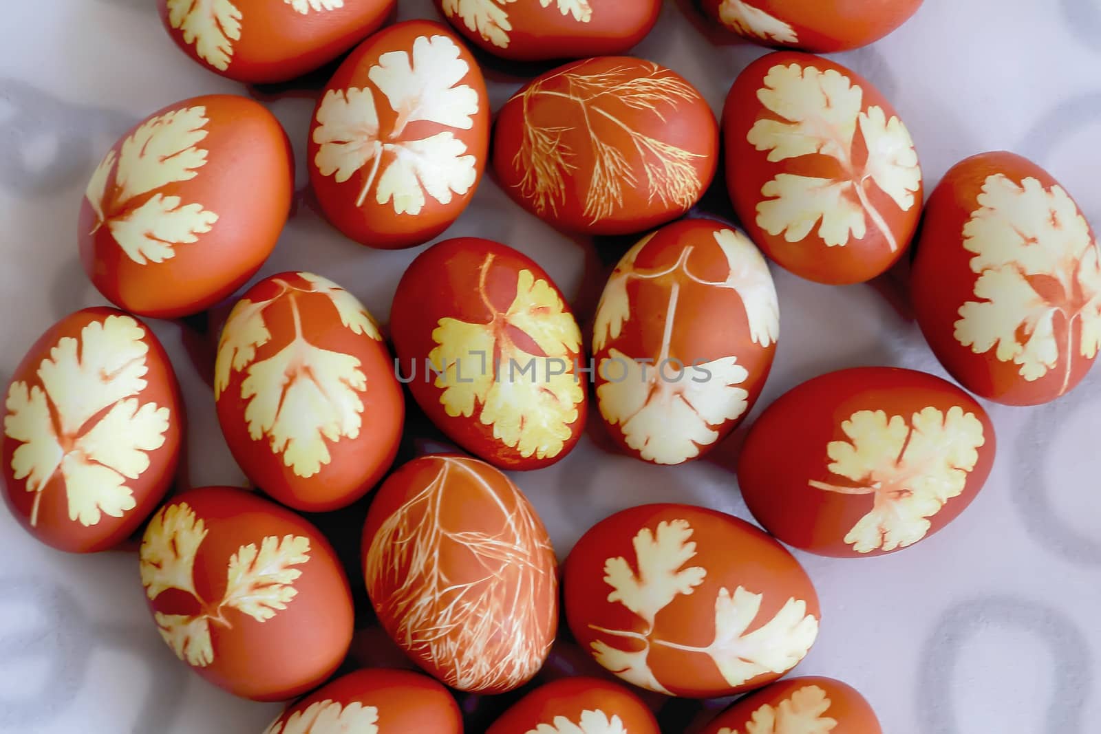 Image of a lot Easter colorful eggs