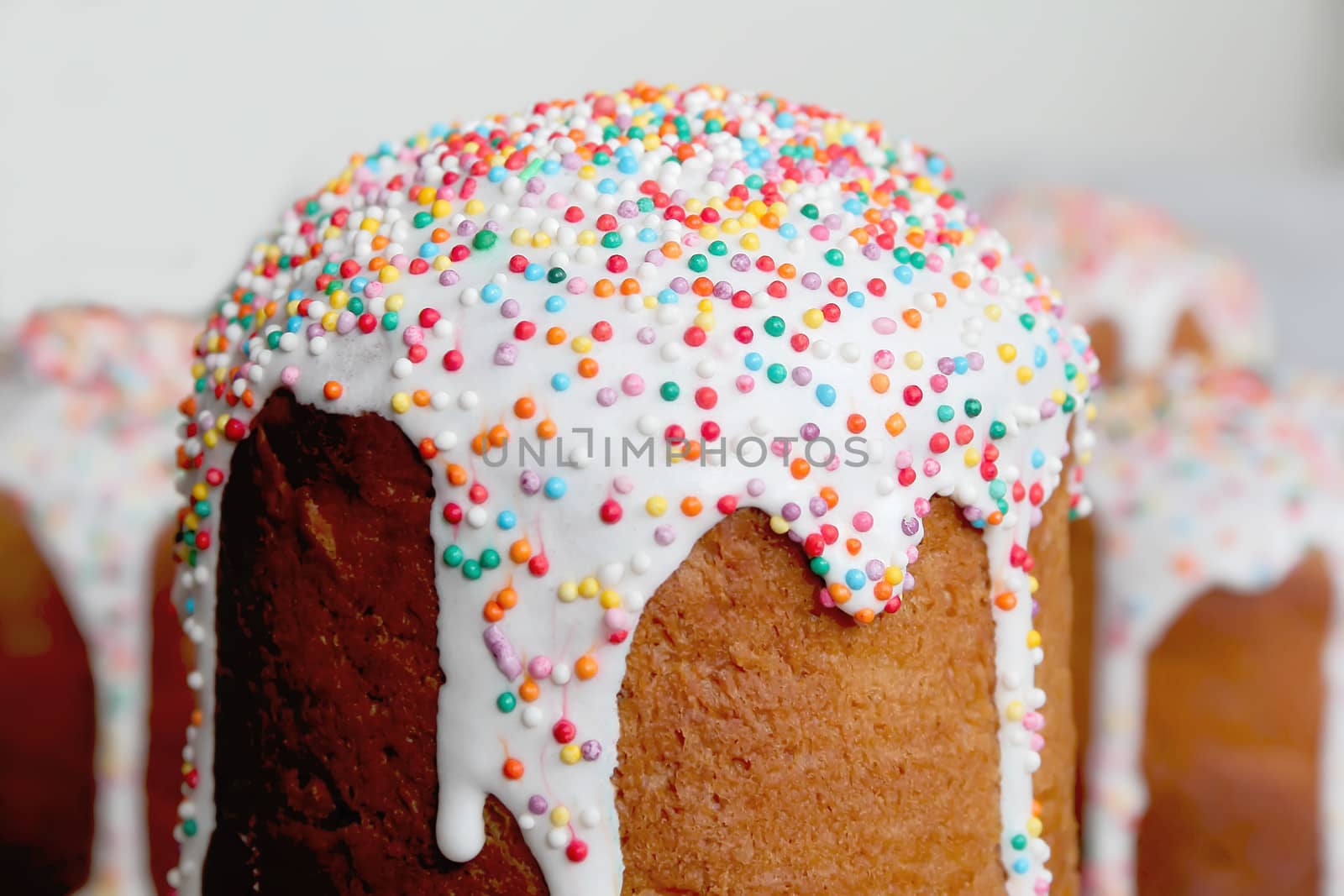 Image of appetizing Easter colorful sugar pie