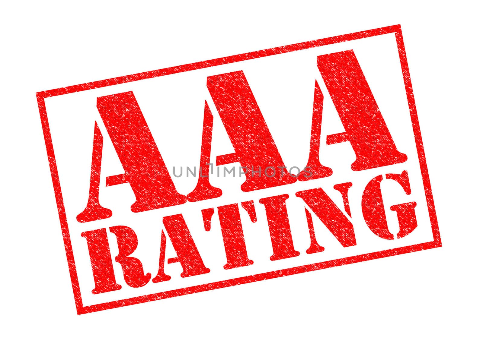 AAA RATING red Rubber Stamp over a white background.