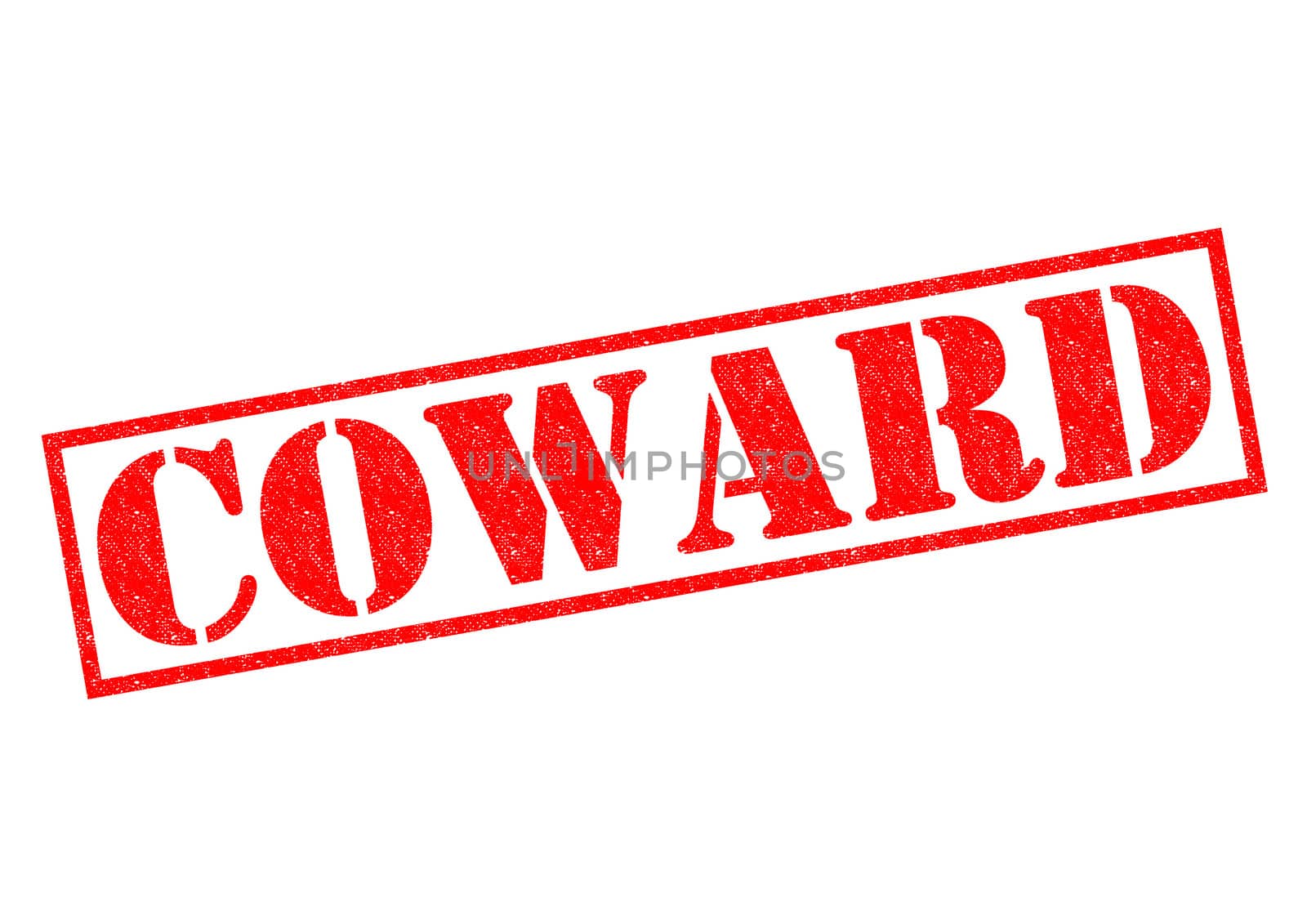 COWARD red Rubber Stamp over a white background.