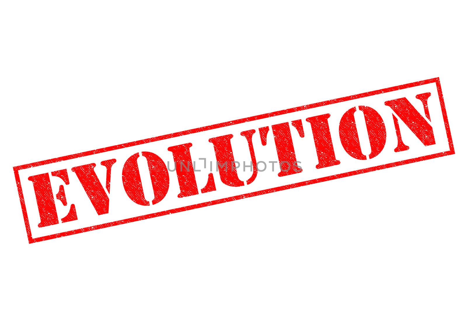 EVOLUTION red Rubber Stamp over a white background.