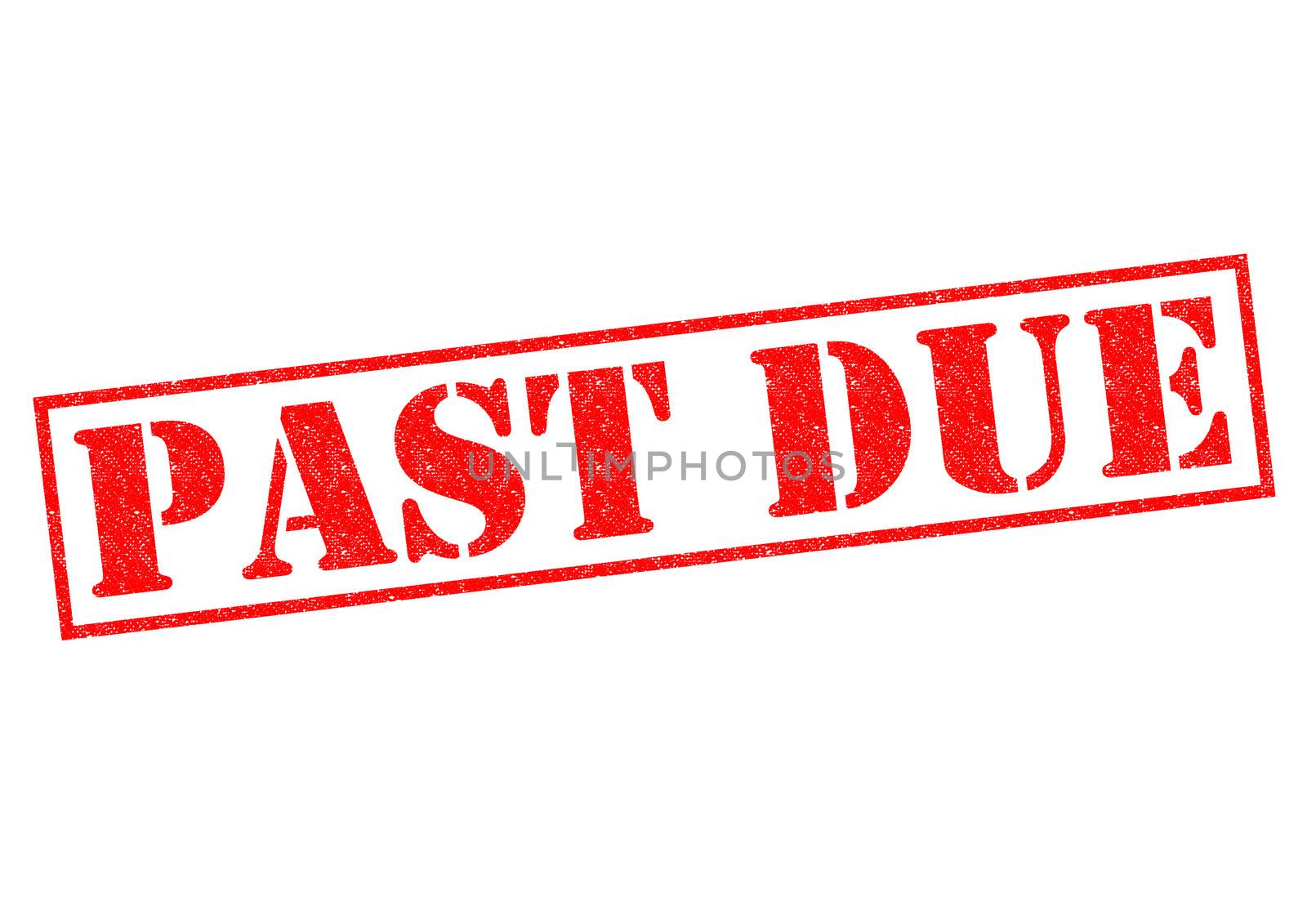 PAST DUE red Rubber Stamp over a white background.