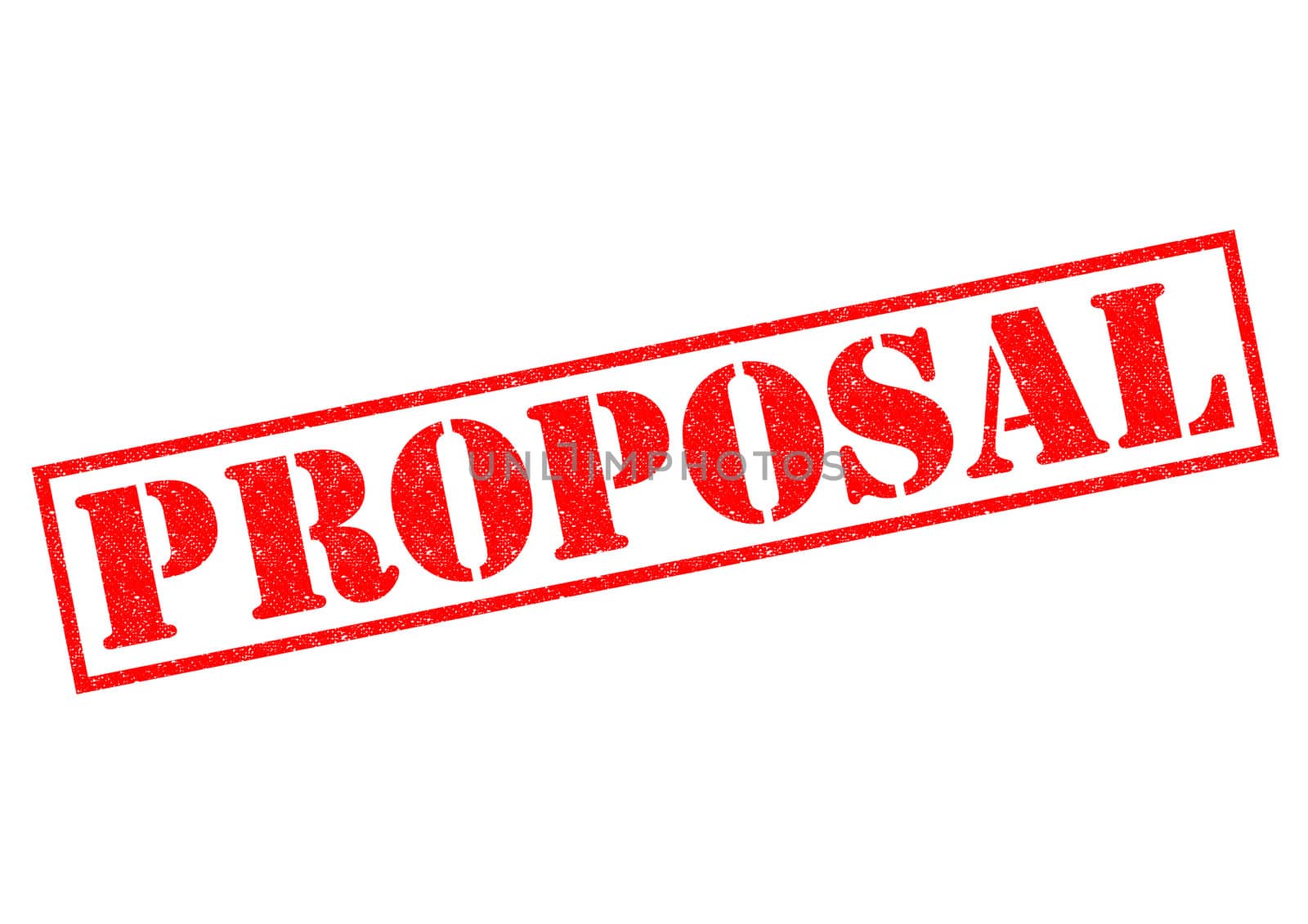 PROPOSAL red Rubber Stamp over a white background.