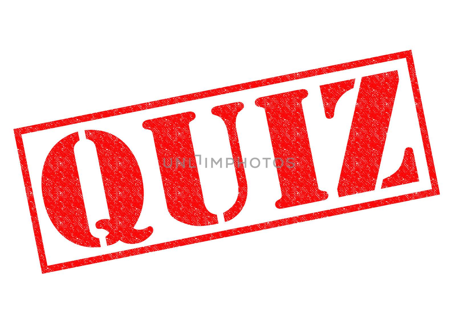QUIZ red Rubber Stamp over a white background.