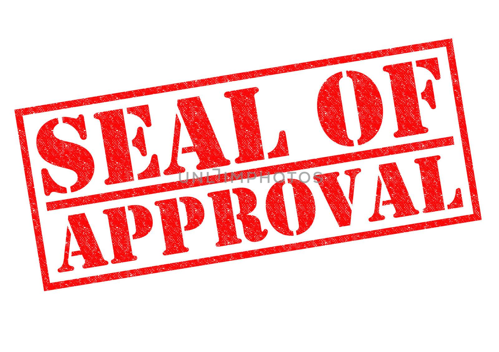 SEAL OF APPROVAL re Rubber Stamp over a white background.