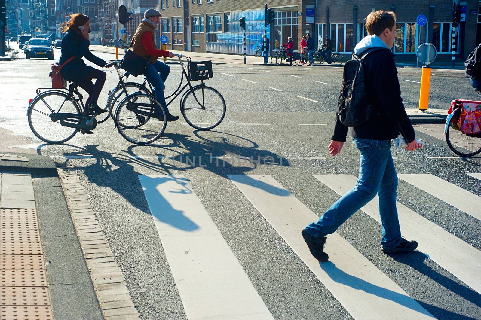 Amsterdam crossing street by joyfull