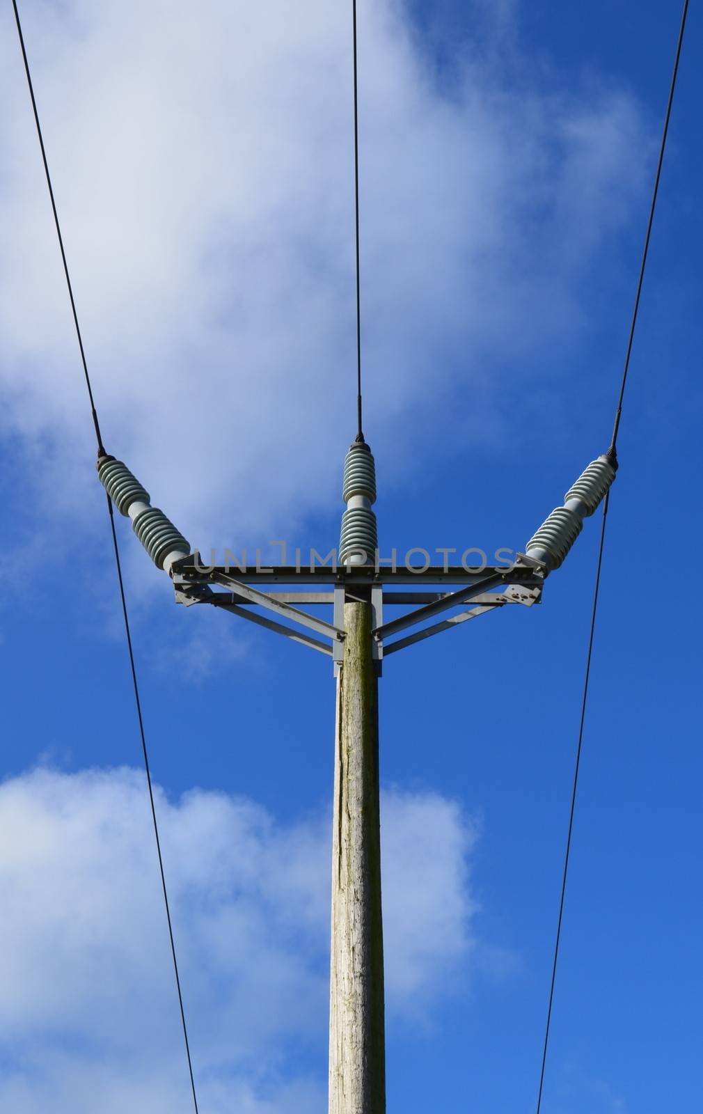 Small rural UK electricity pole.