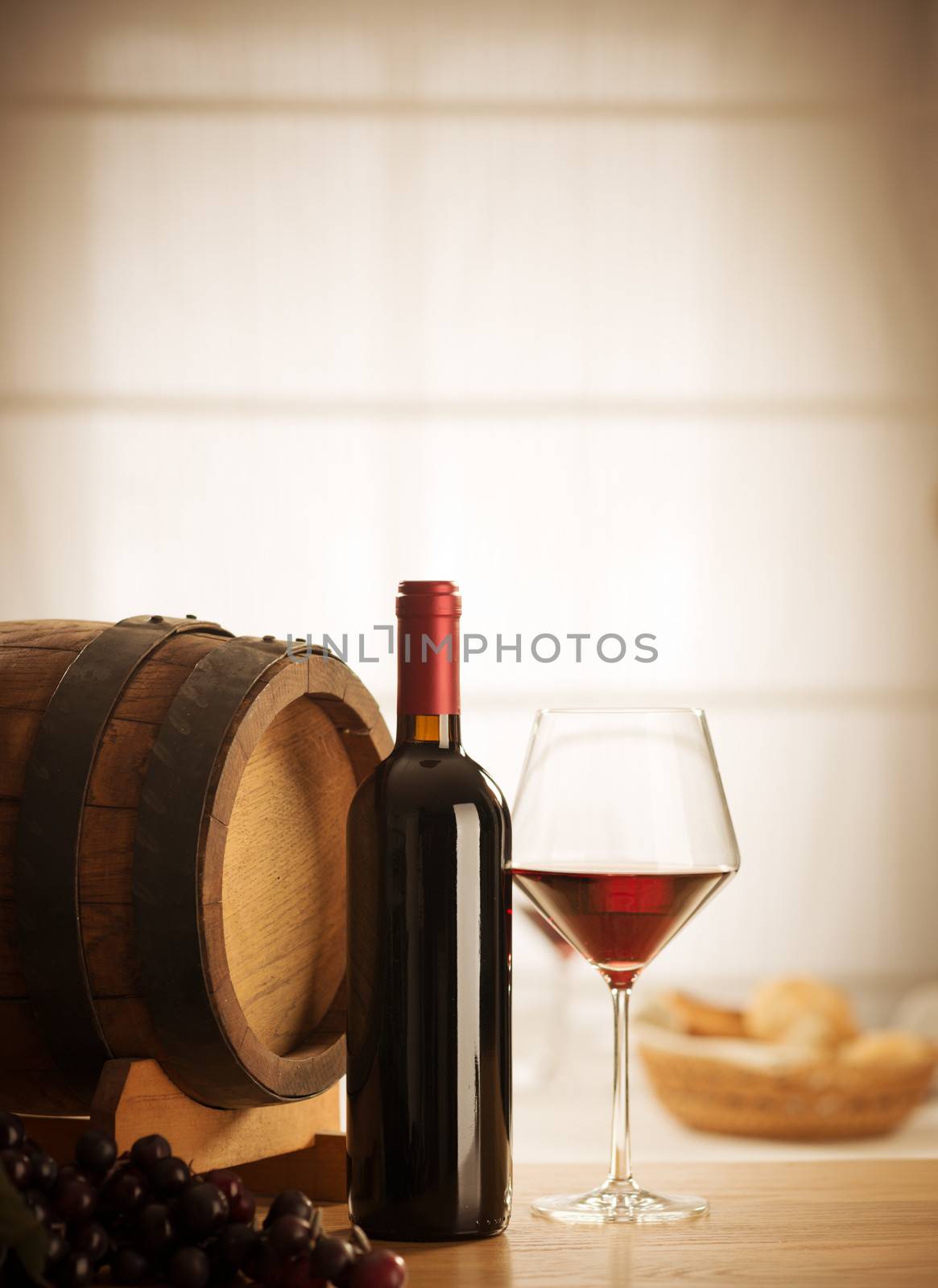 Wine glass and bottle still life by stokkete