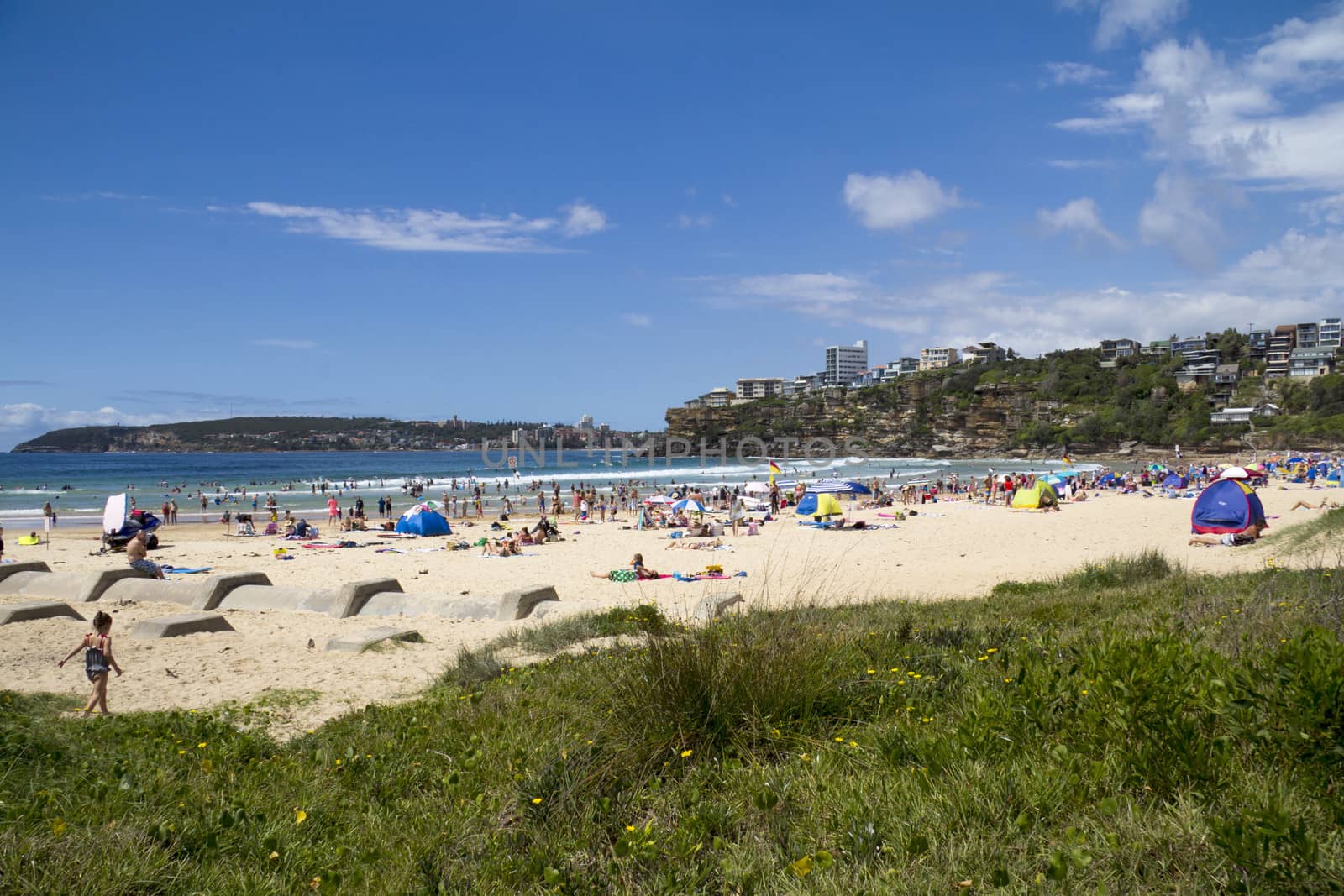 FRESHWATER, SYDNEY,AUSTRALIA-DECEMBER 27TH 2013: The beach on a sunny day. Freshwater is one of the famous and popular Northern Beaches in the Sydney area.