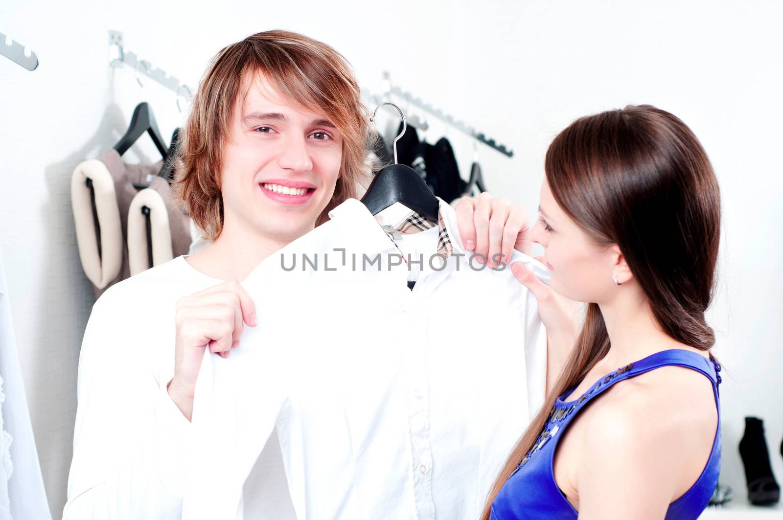 Shopping  smile couple at the mall by adam121