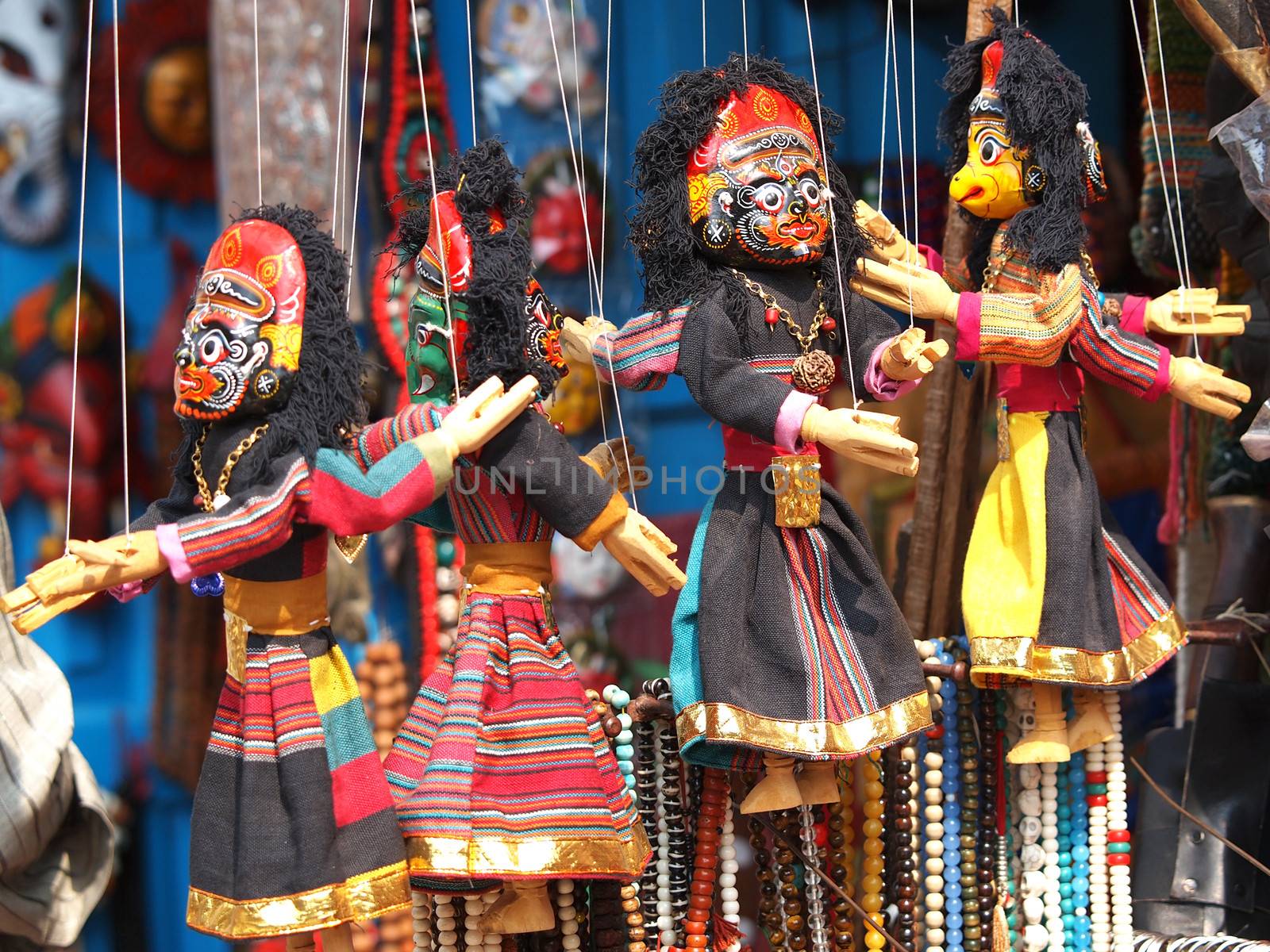 traditional puppets on open market in Nepal       