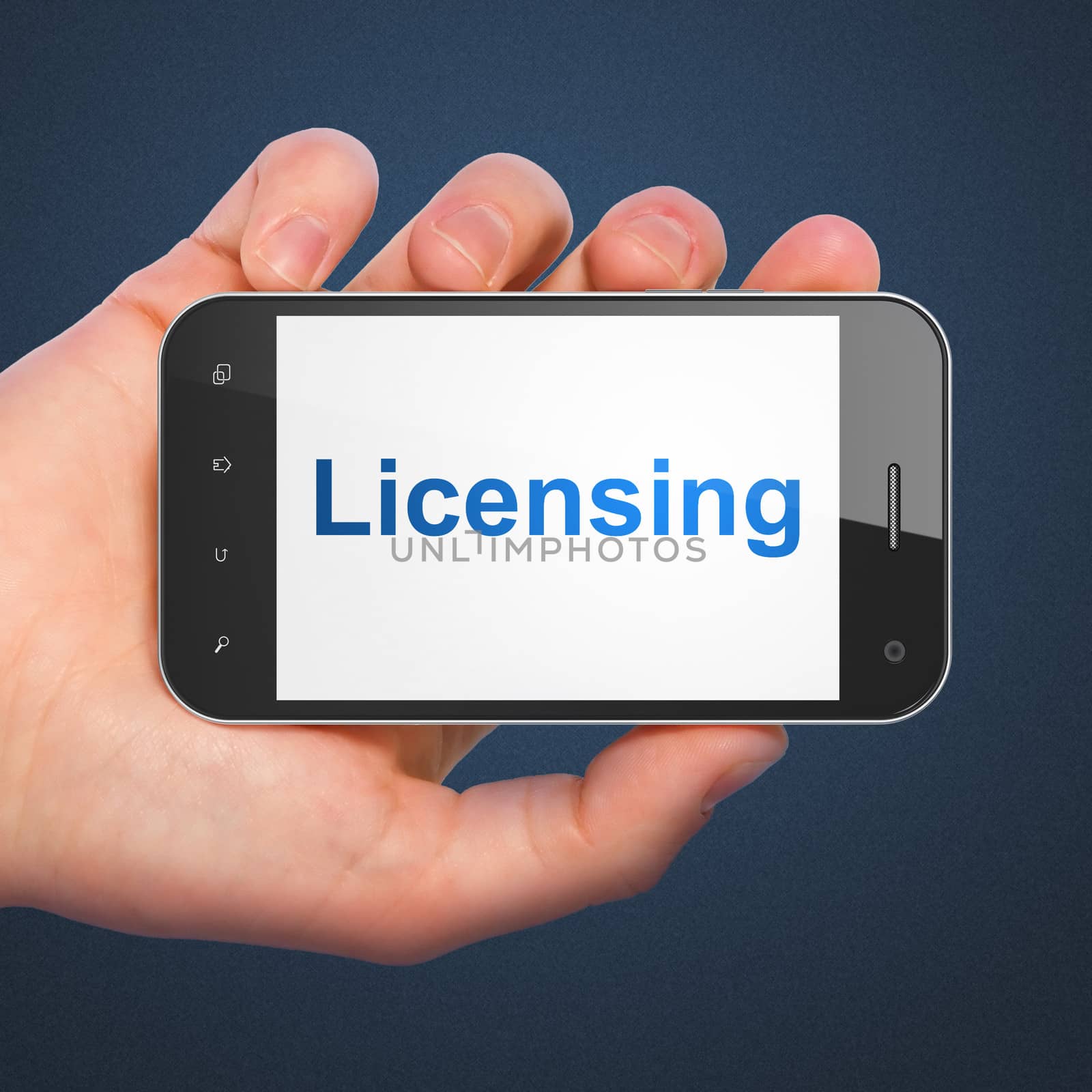 Law concept: Licensing on smartphone by maxkabakov