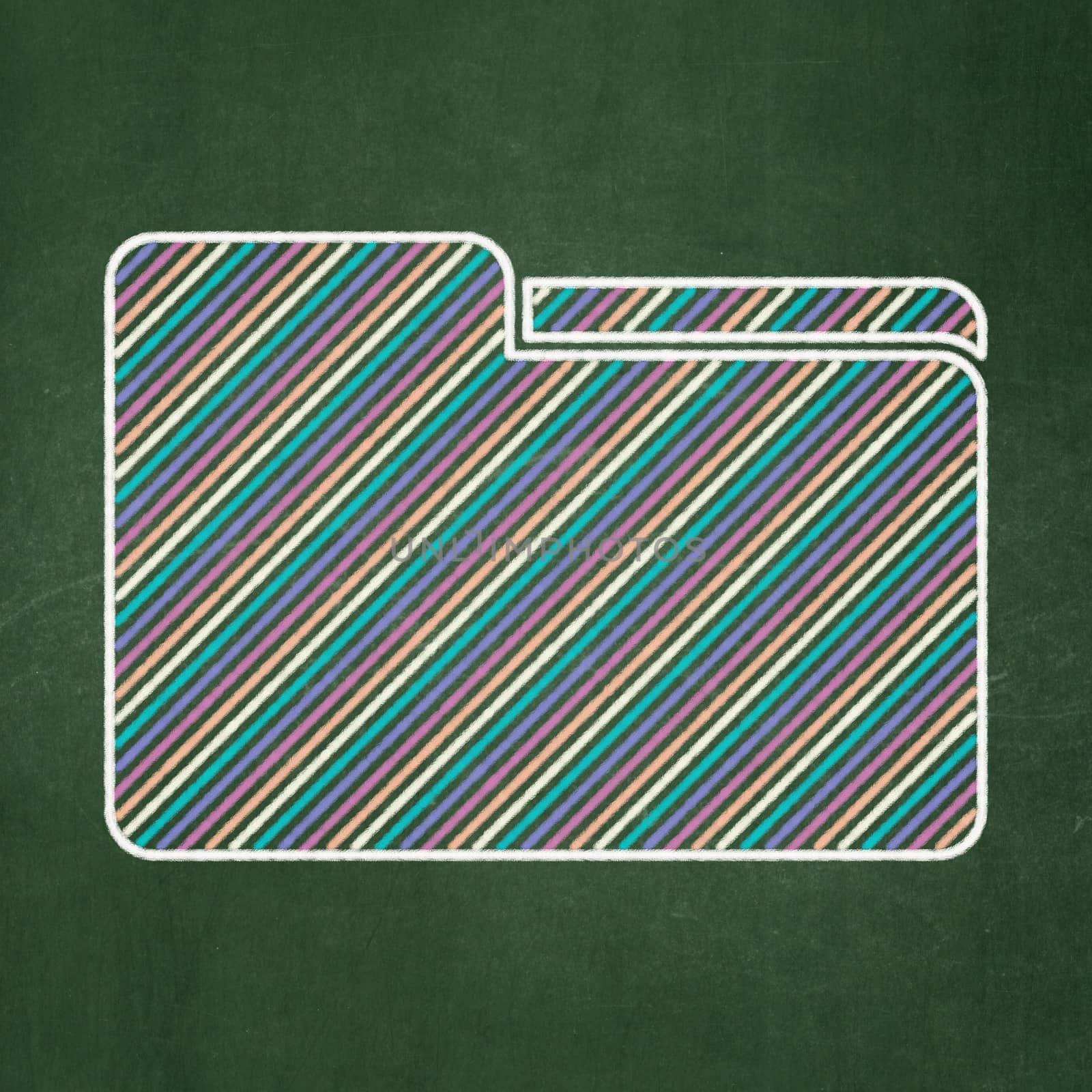 Business concept: Folder on chalkboard background by maxkabakov