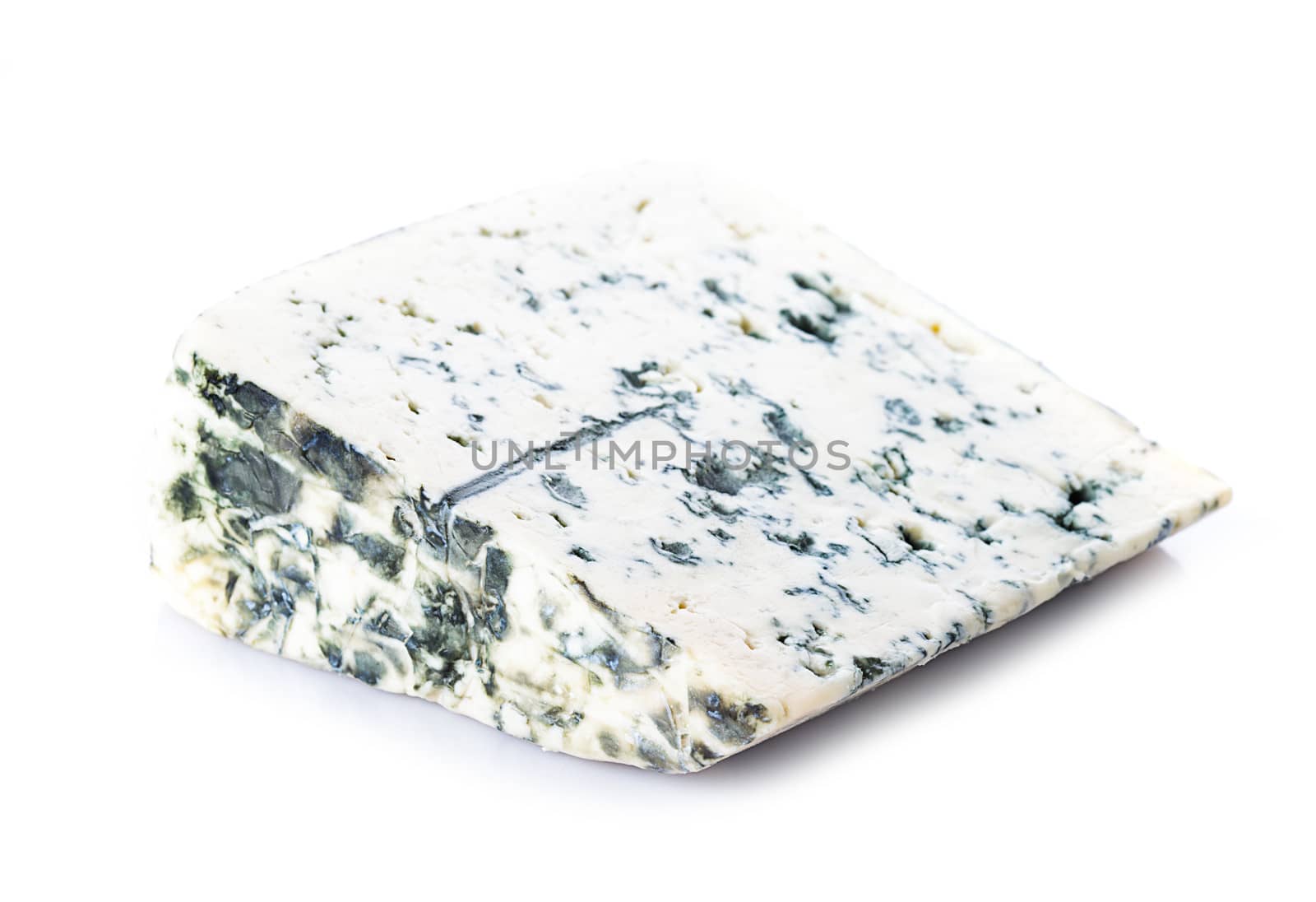 Gorgonzola cheese part isolated on white background