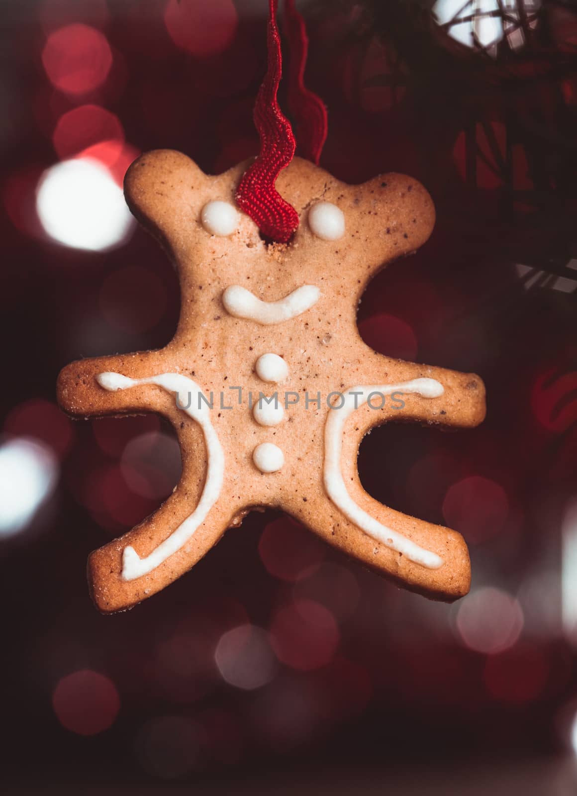 Traditional christmas gingerbread with New Year's toys