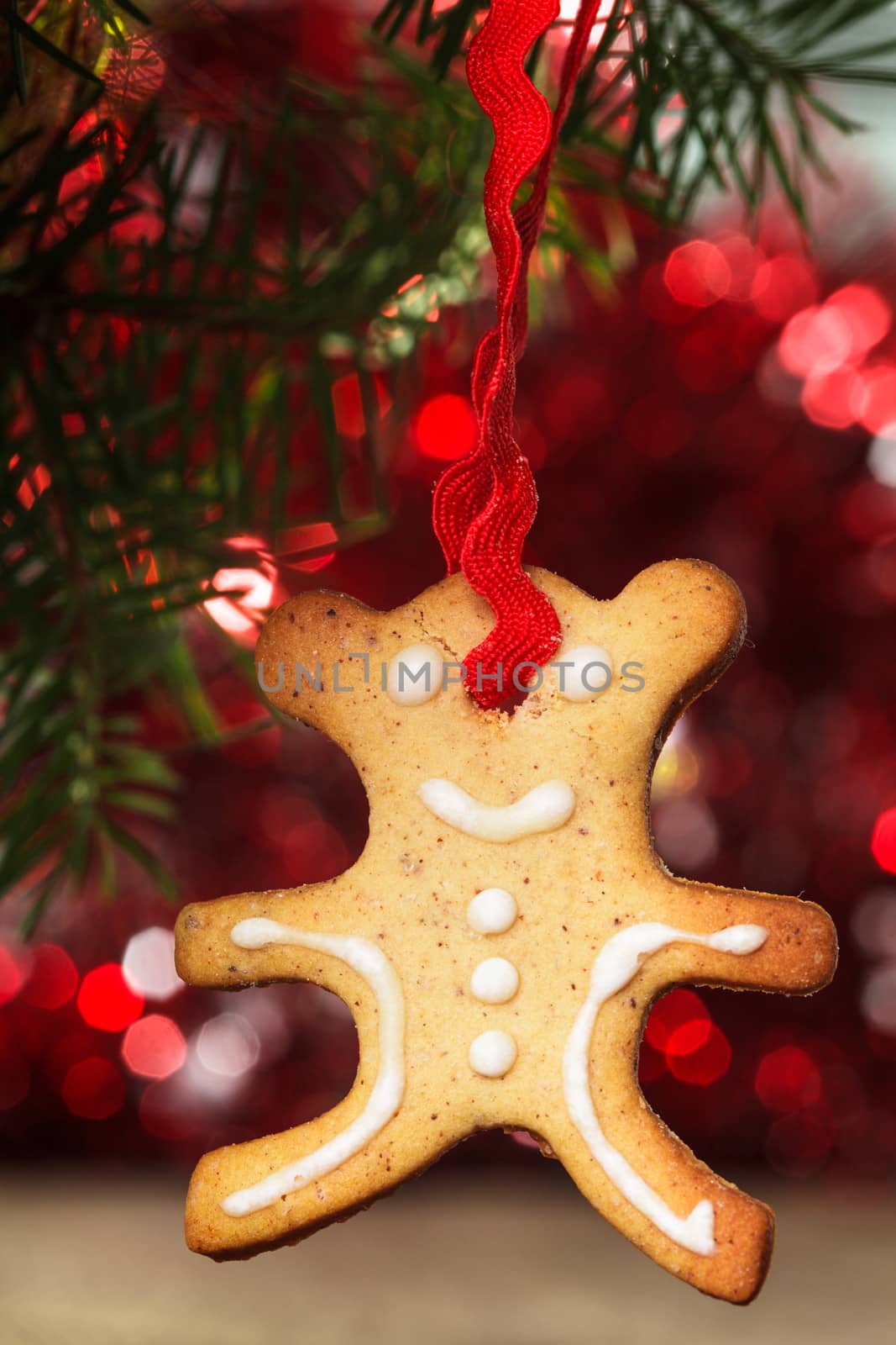 Traditional christmas gingerbread with New Year's toys