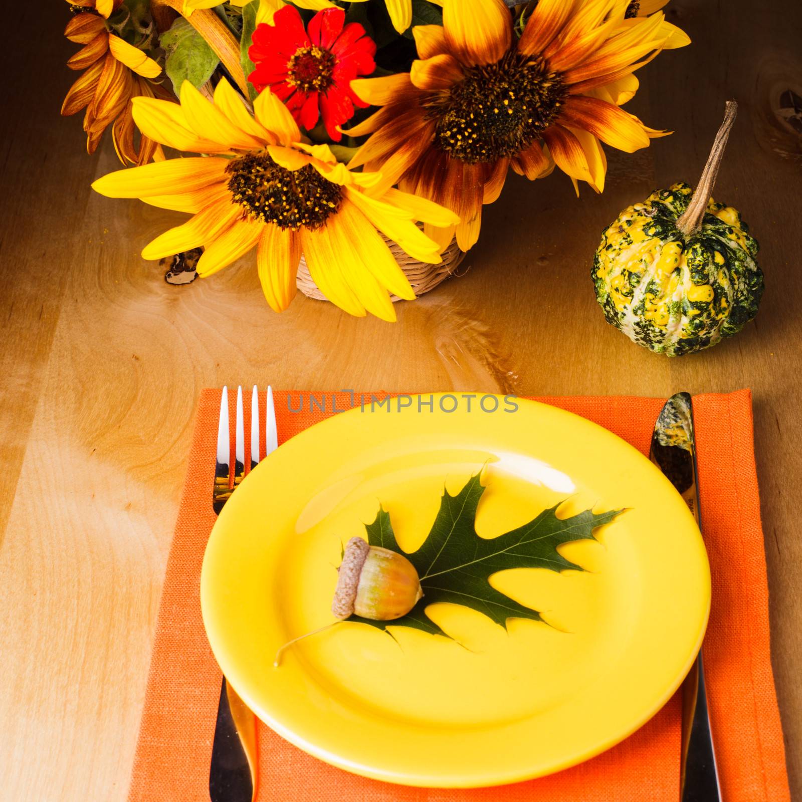 Thanksgiving party: serving table for a dinner