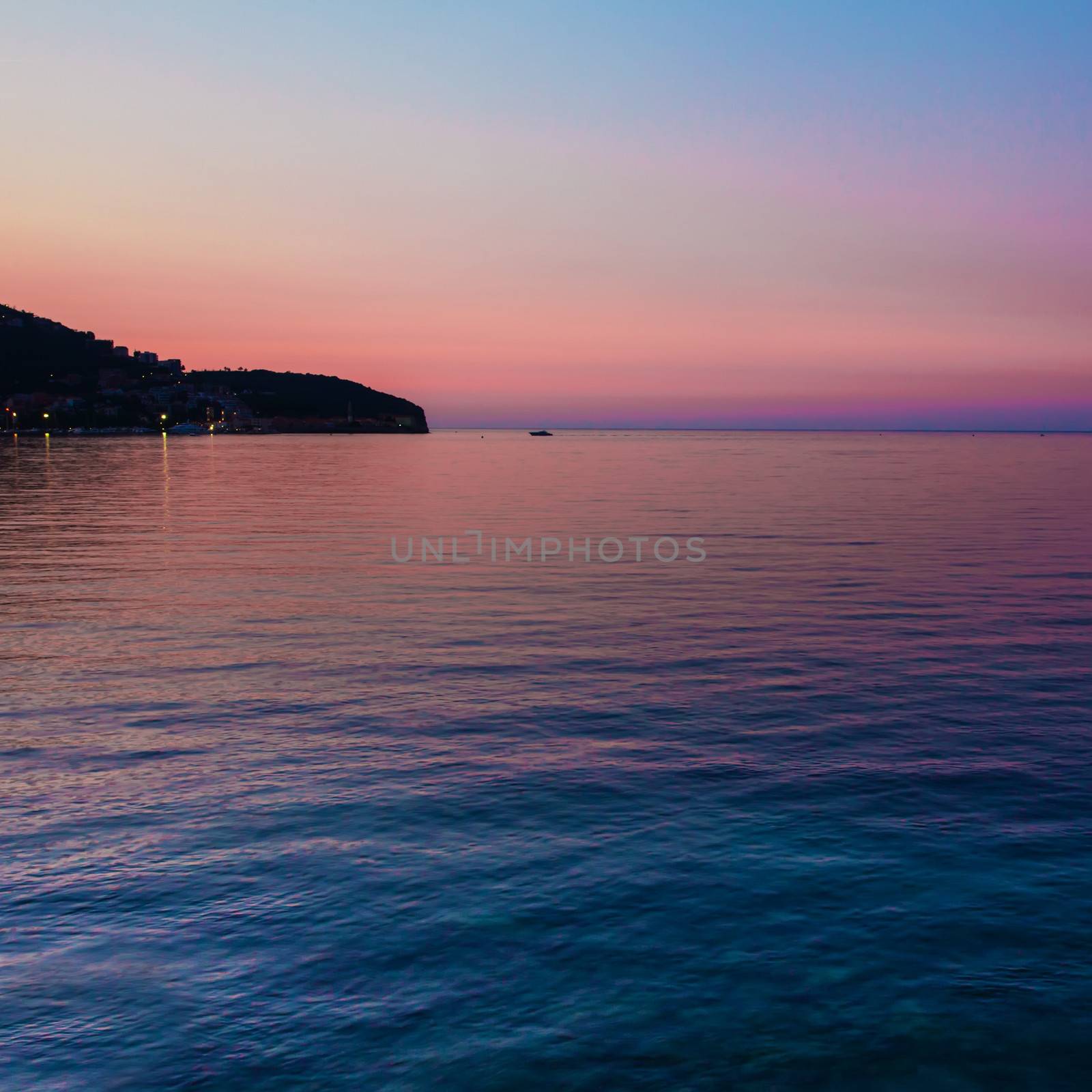 Sunset at the Adriatic Sea, Budva, Montenegro