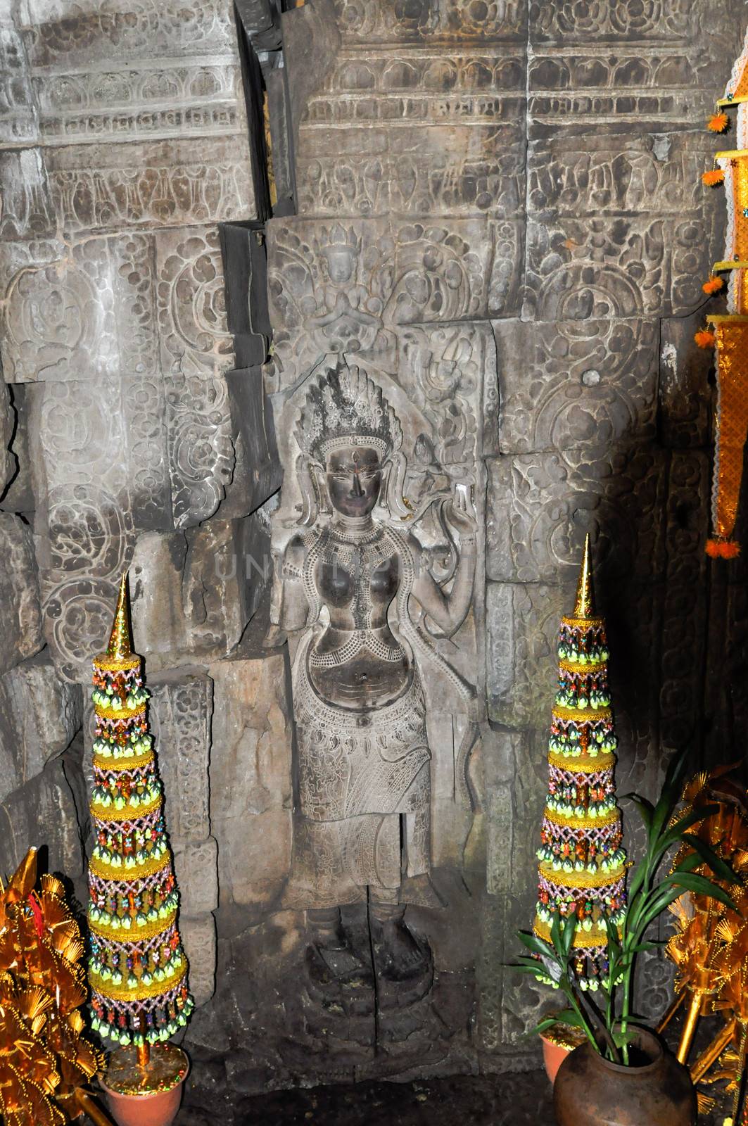 Ancient buddhist khmer temple in Angkor Wat complex, Siem Reap Cambodia Asia