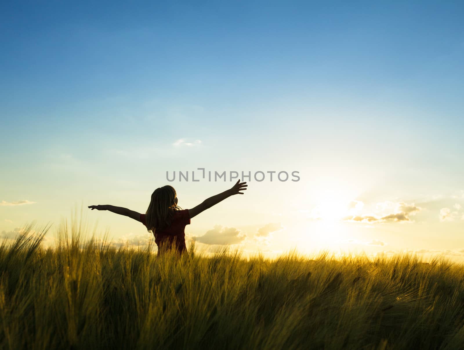 Girl on sunset by oksix