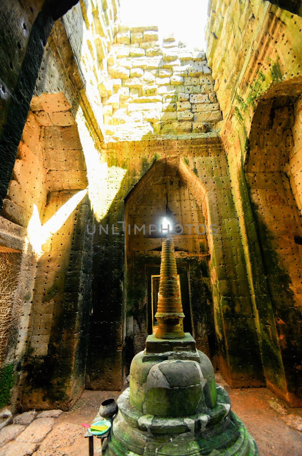Ancient buddhist khmer temple in Angkor Wat complex, Siem Reap Cambodia Asia