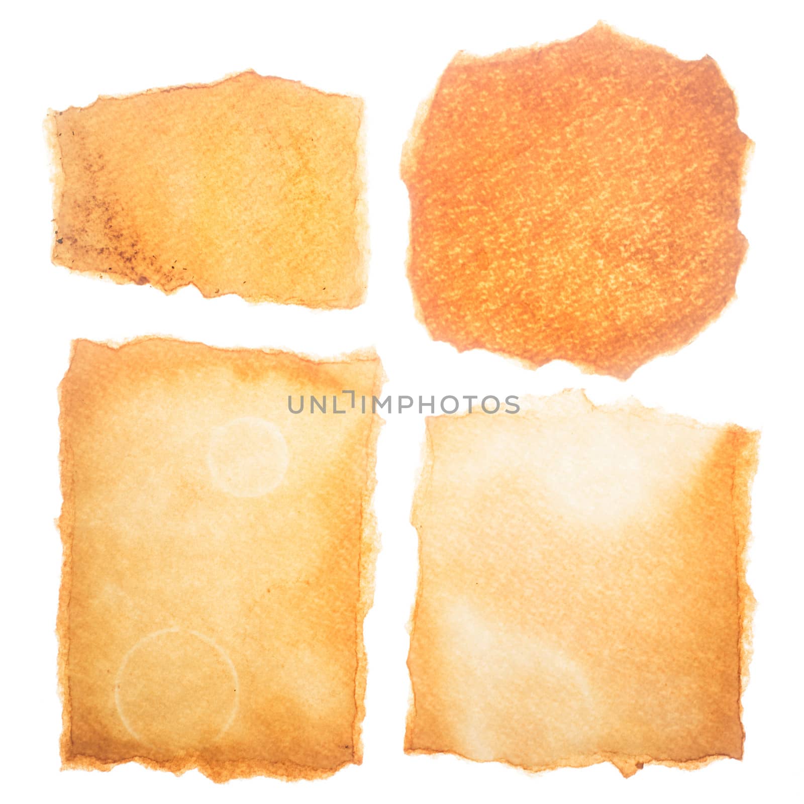 Empty aged paper isolated on white background