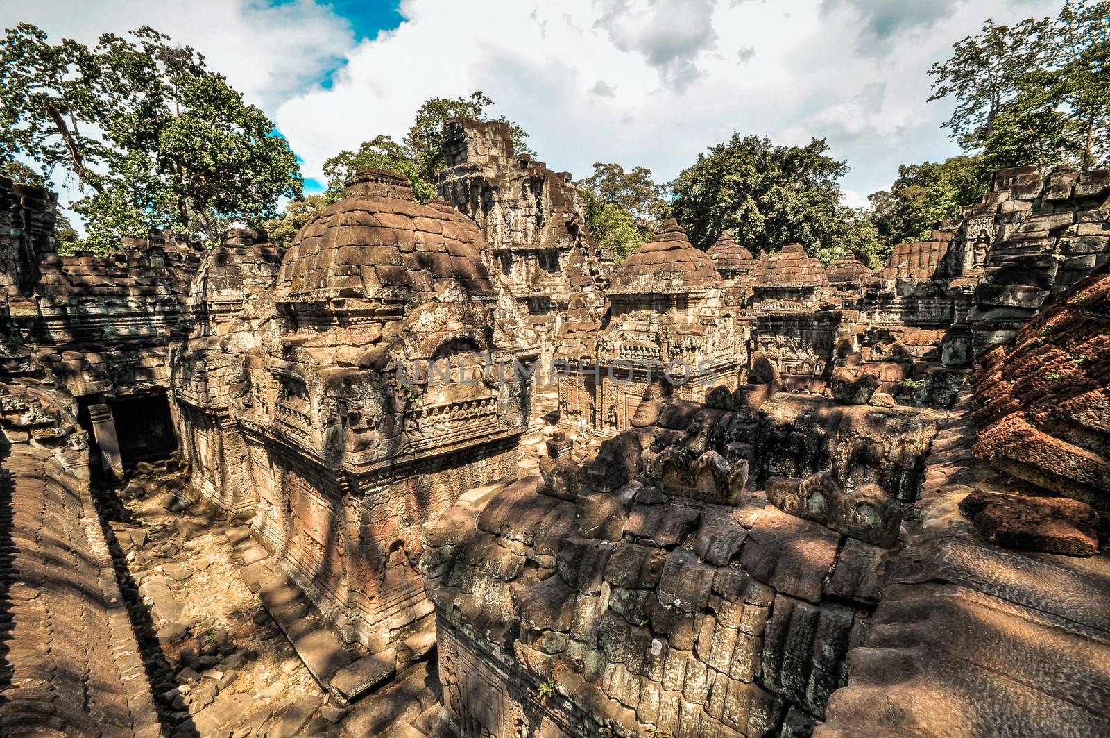 Ancient buddhist khmer temple in Angkor Wat complex, Siem Reap Cambodia Asia