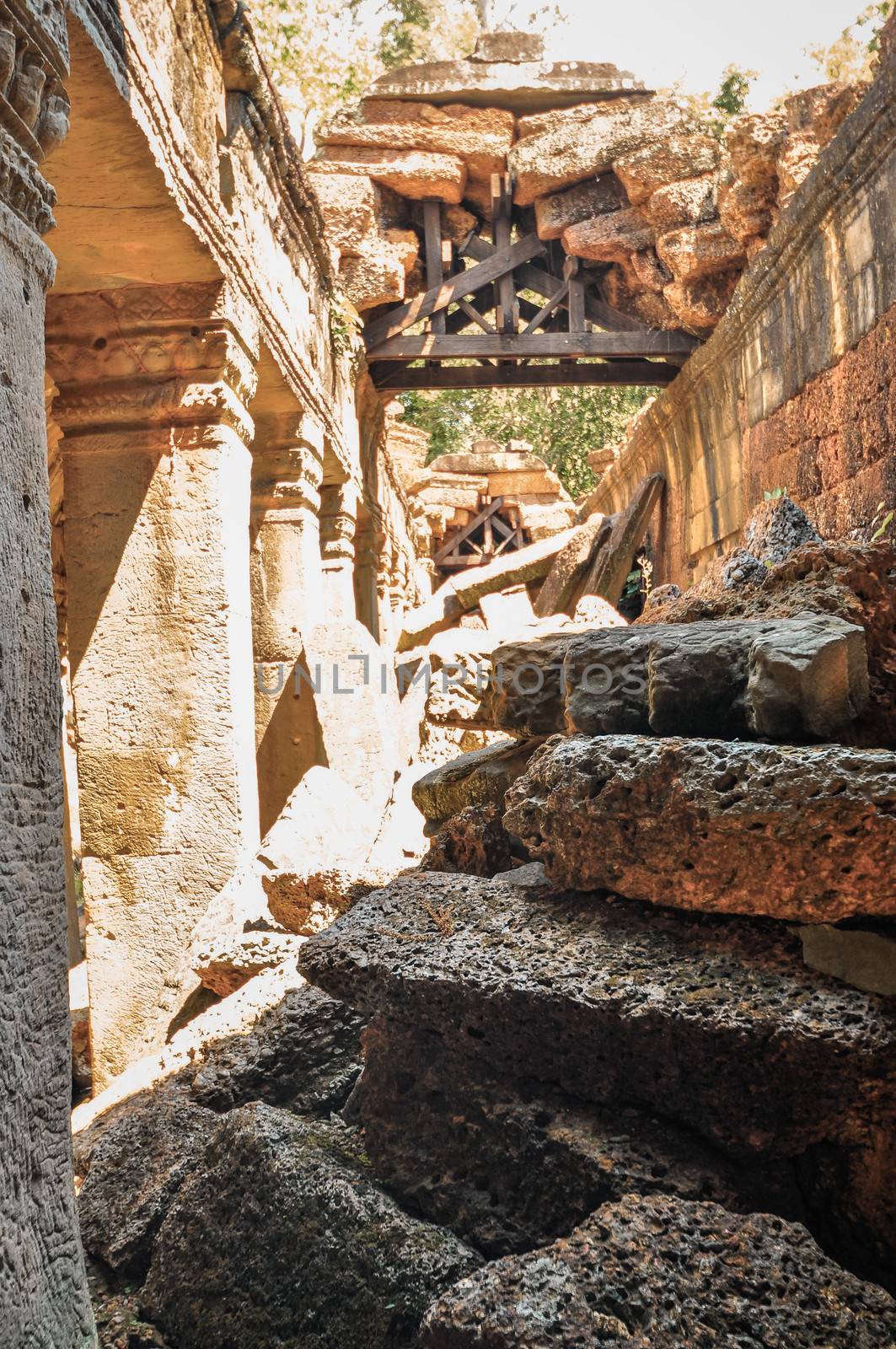 Ancient buddhist khmer temple in Angkor Wat complex, Siem Reap Cambodia Asia