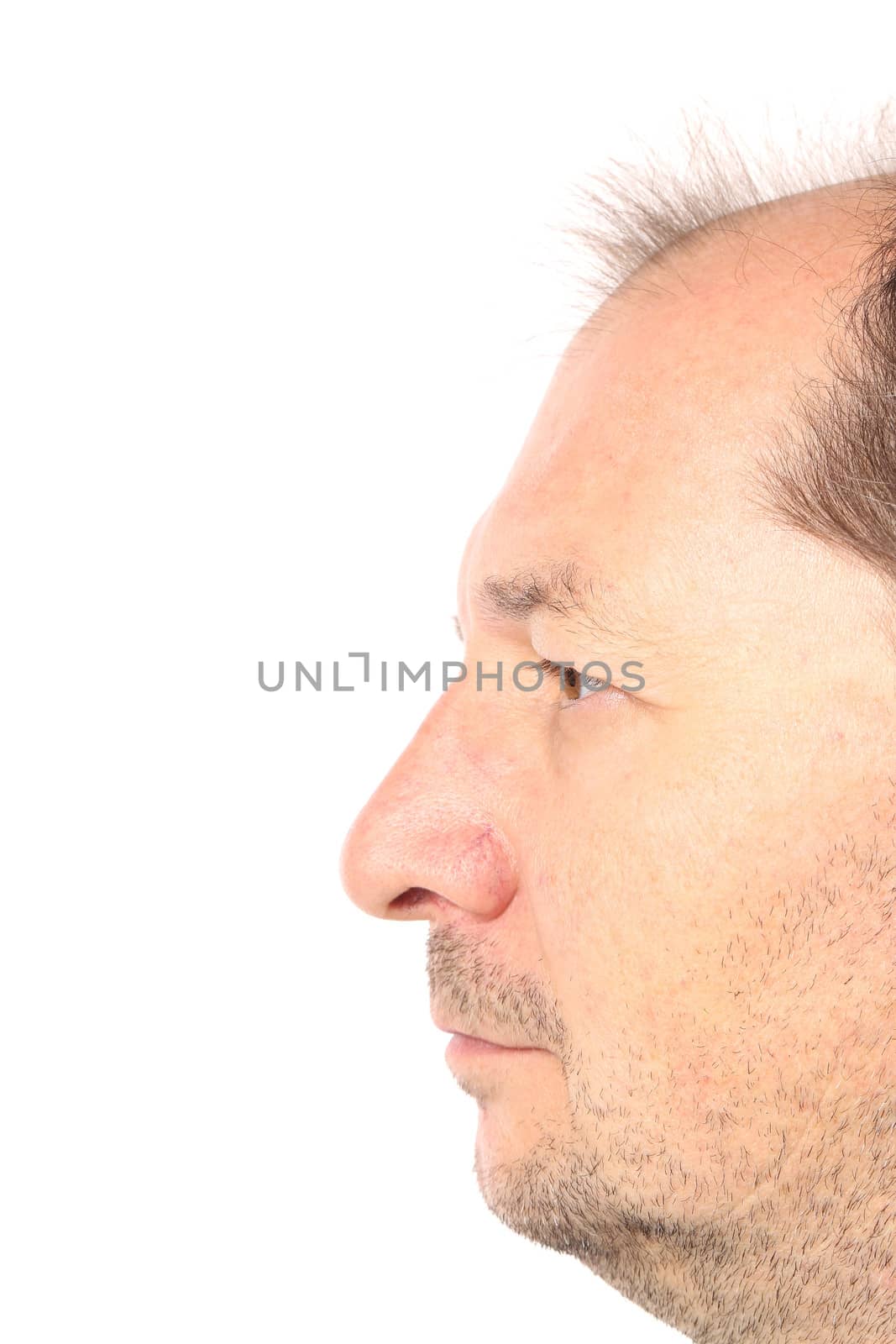 Portrait of a handsome man. Isolated on a white background.