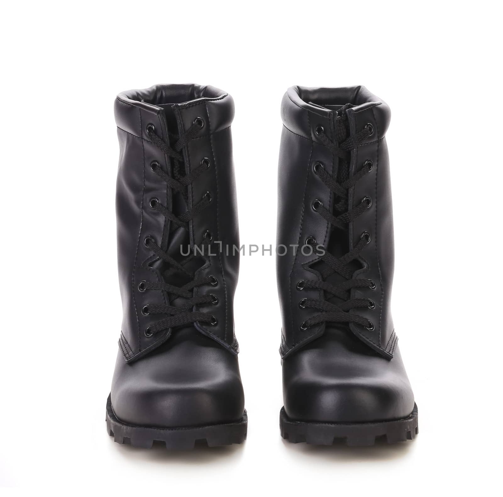 Black man's boots. isolated on a white background