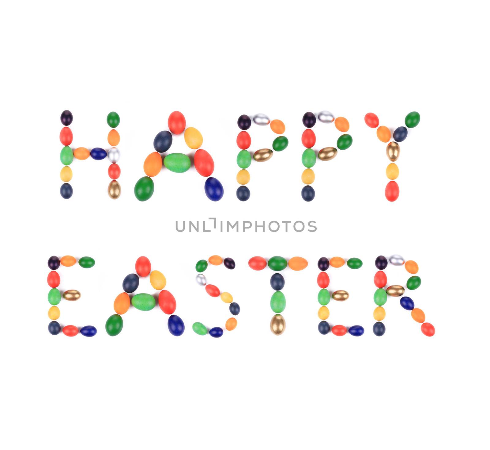 Happy Easter. Congratulation. On a white background.