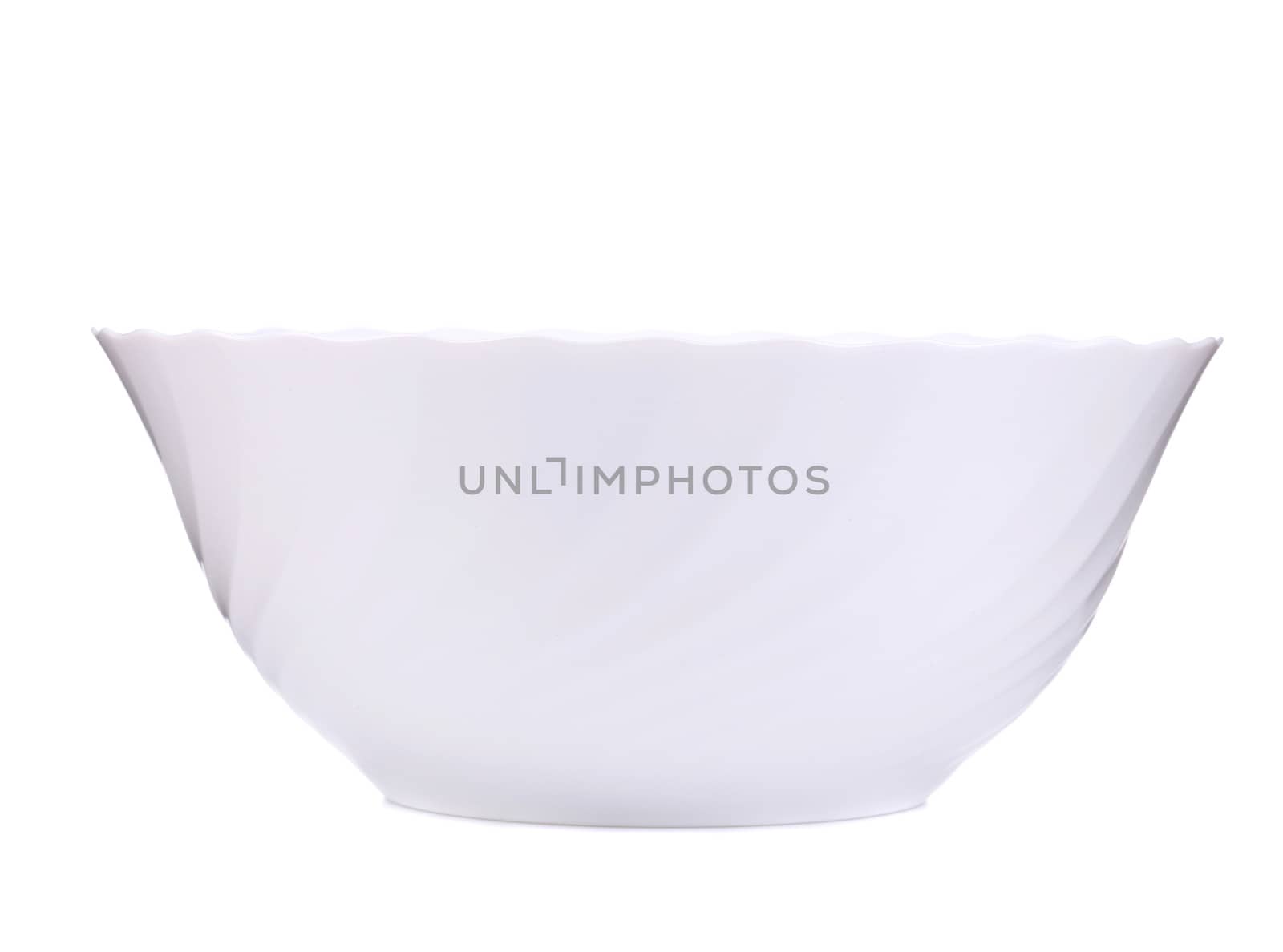 White ceramic bowl. Isolated on a white background.