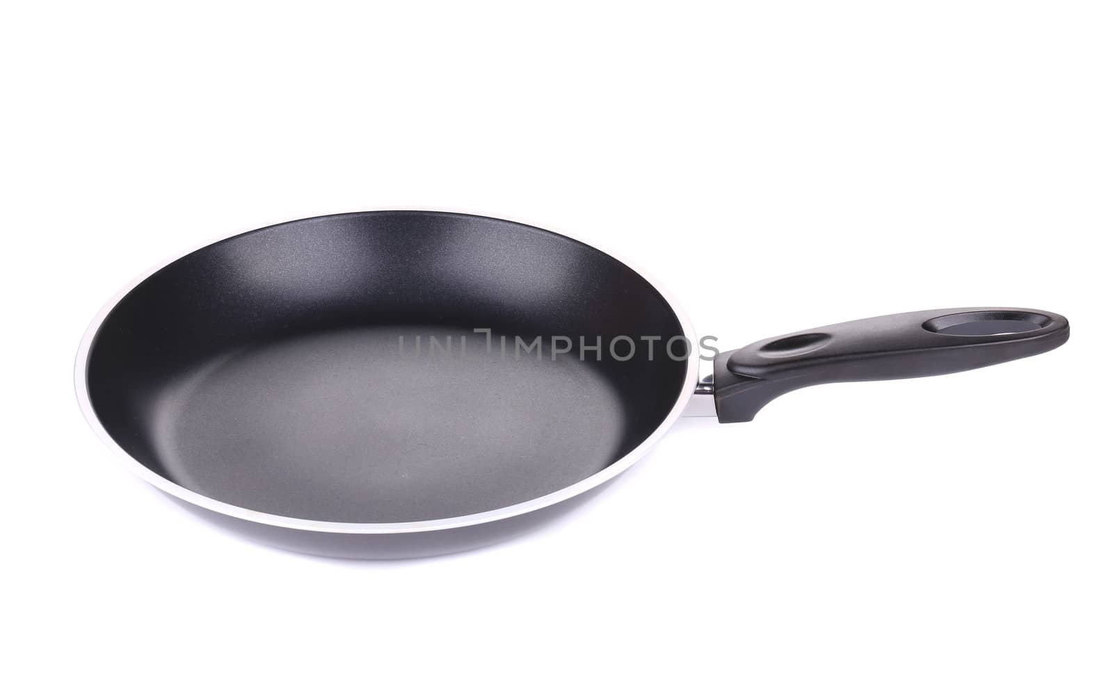black frying pan. Isolated on a white background
