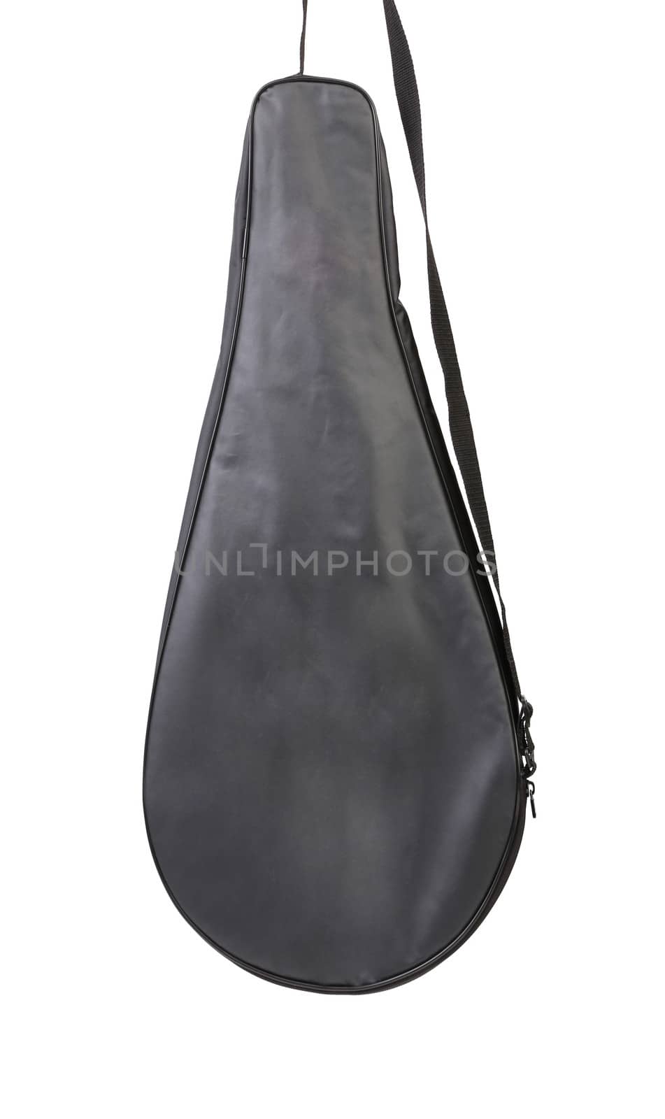 Tennis racket's cover isolated on white. Isolated on a white background.