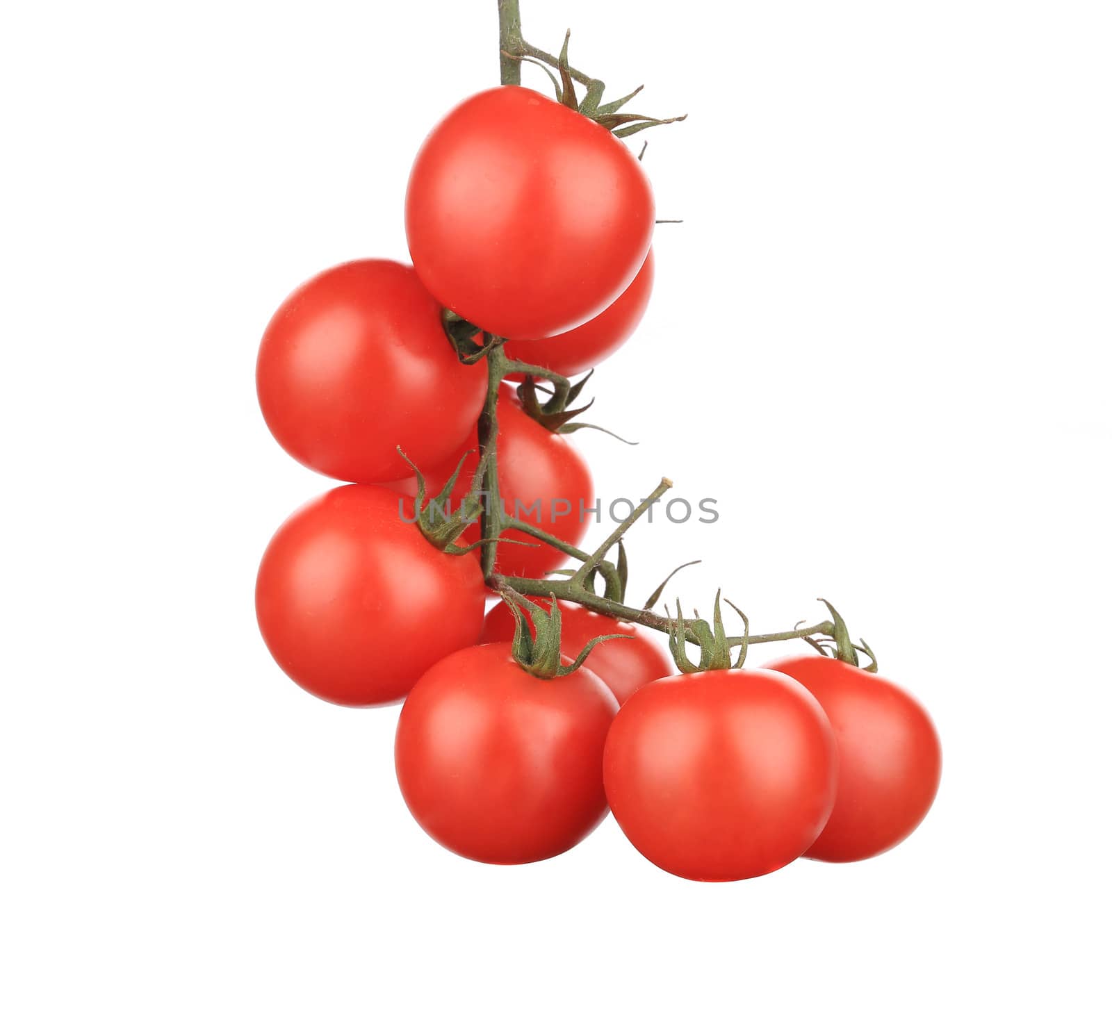 Composition of tomatoes cherry. Isolated on a white background.