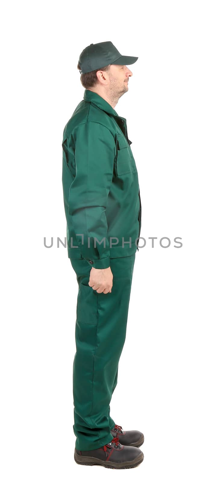 Man in green workwear. by indigolotos