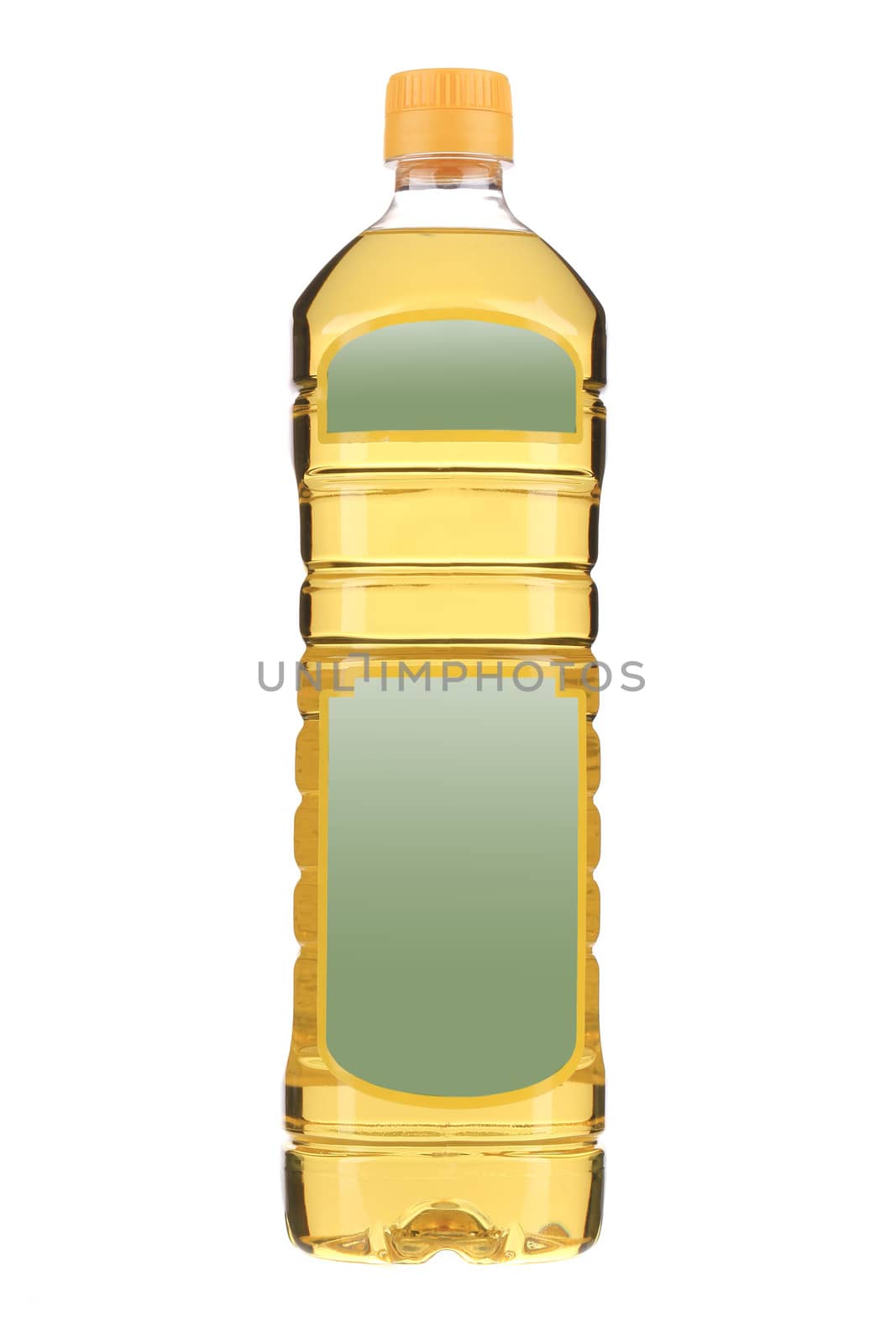Bottle of sunflower oil. Isolated on a white background.