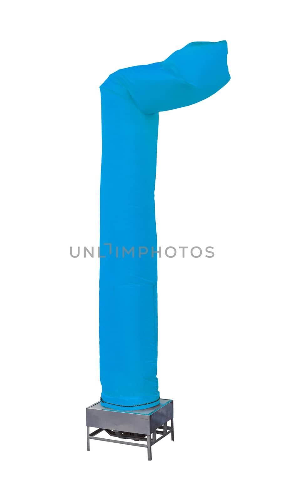 sky tube balloon display stand on white background