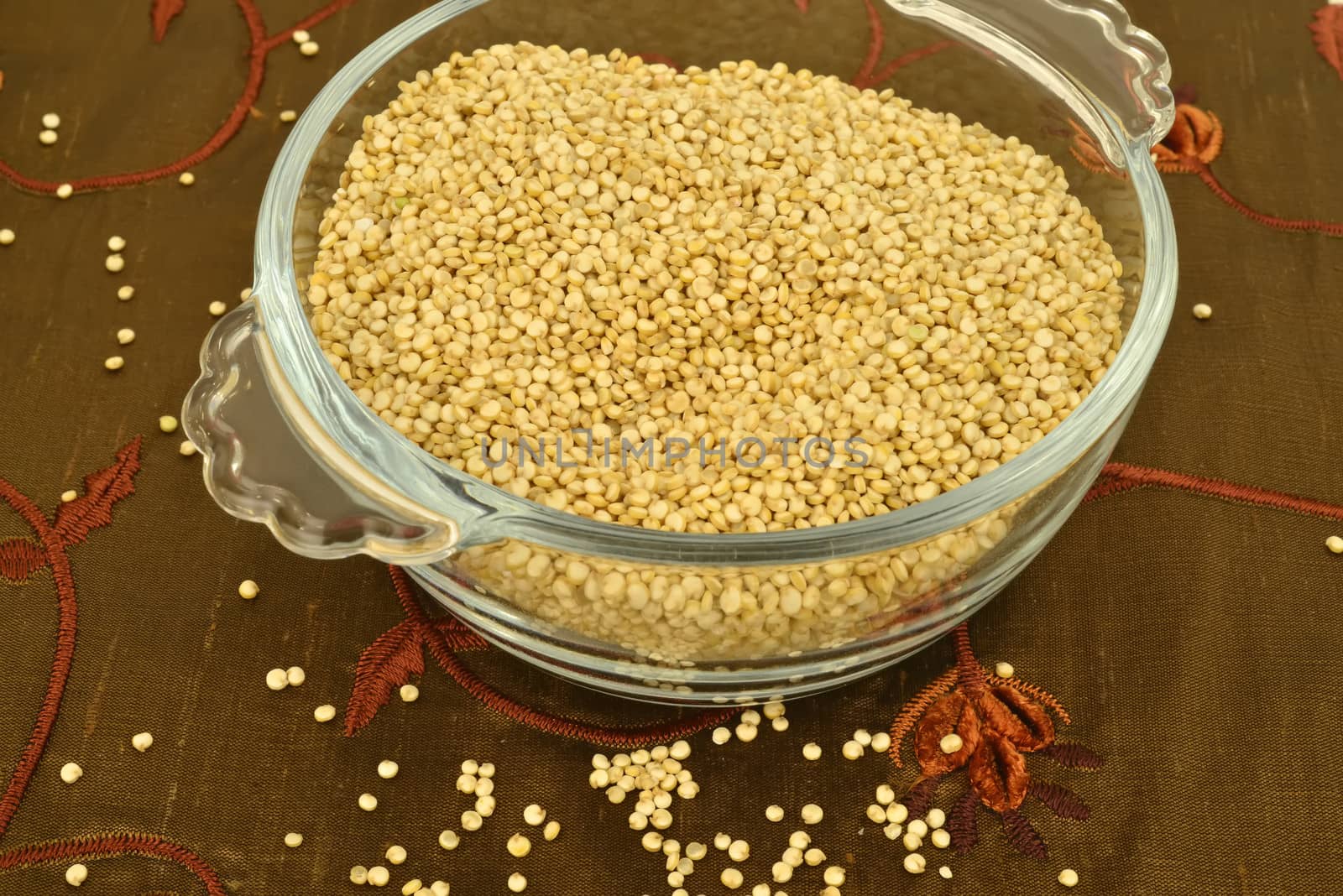 quinoa in glass bowl  by Carche