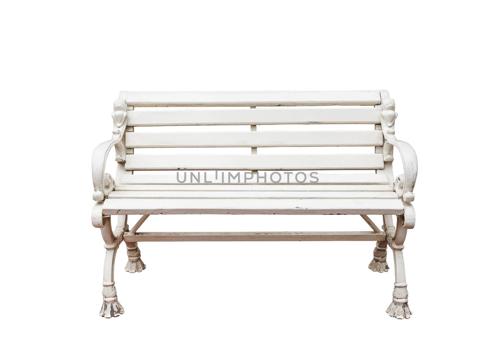 alloy garden chair, white color on white background
