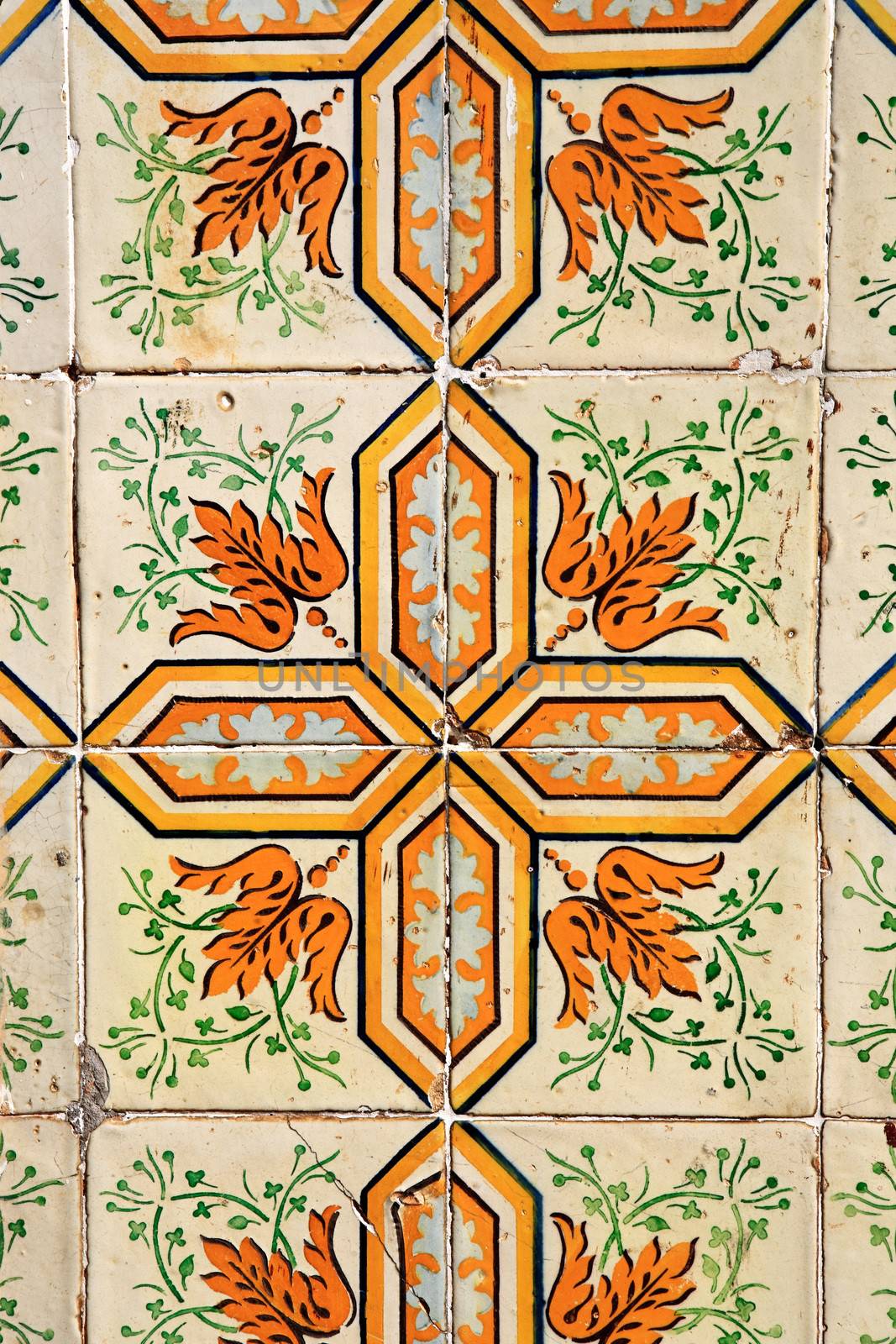 original XVIII century ceramic on the wall of the historic center of the city of sao luis of maranhao in brazil