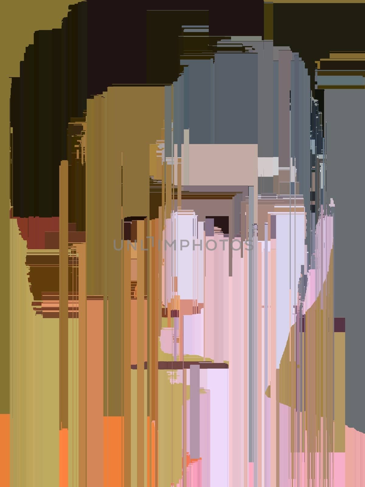 Illustration of a abstract pixelated face