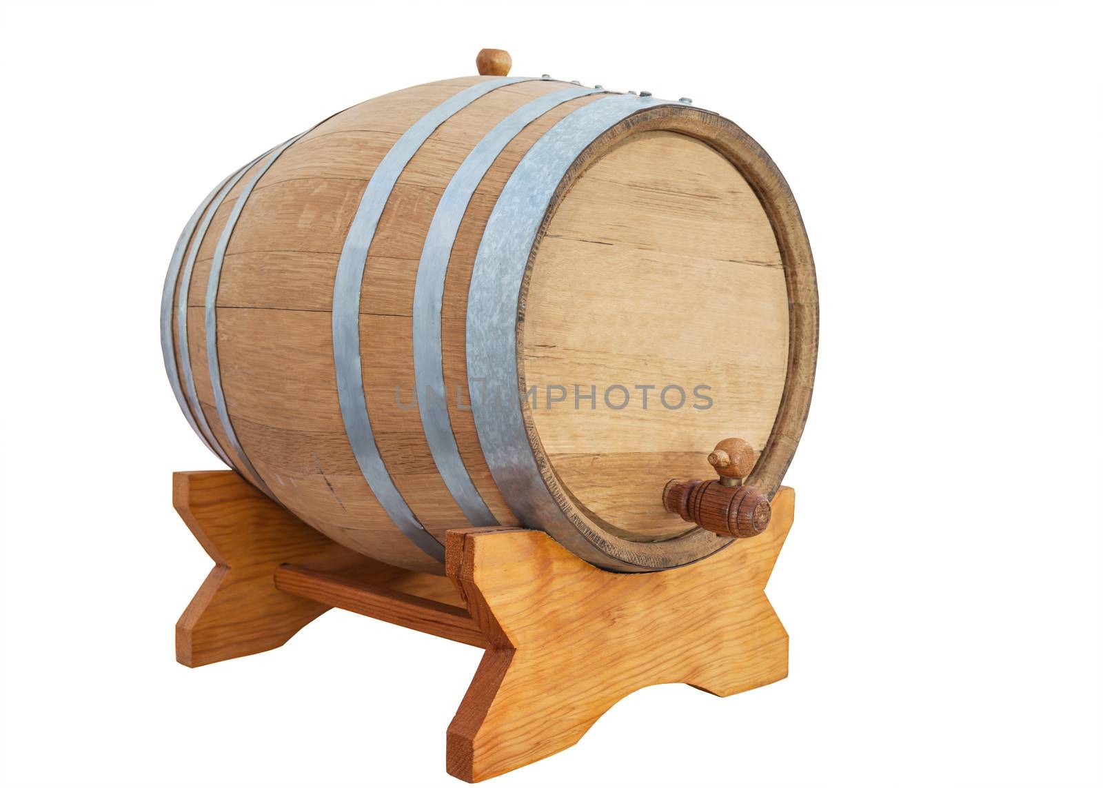 wine barrel on white
